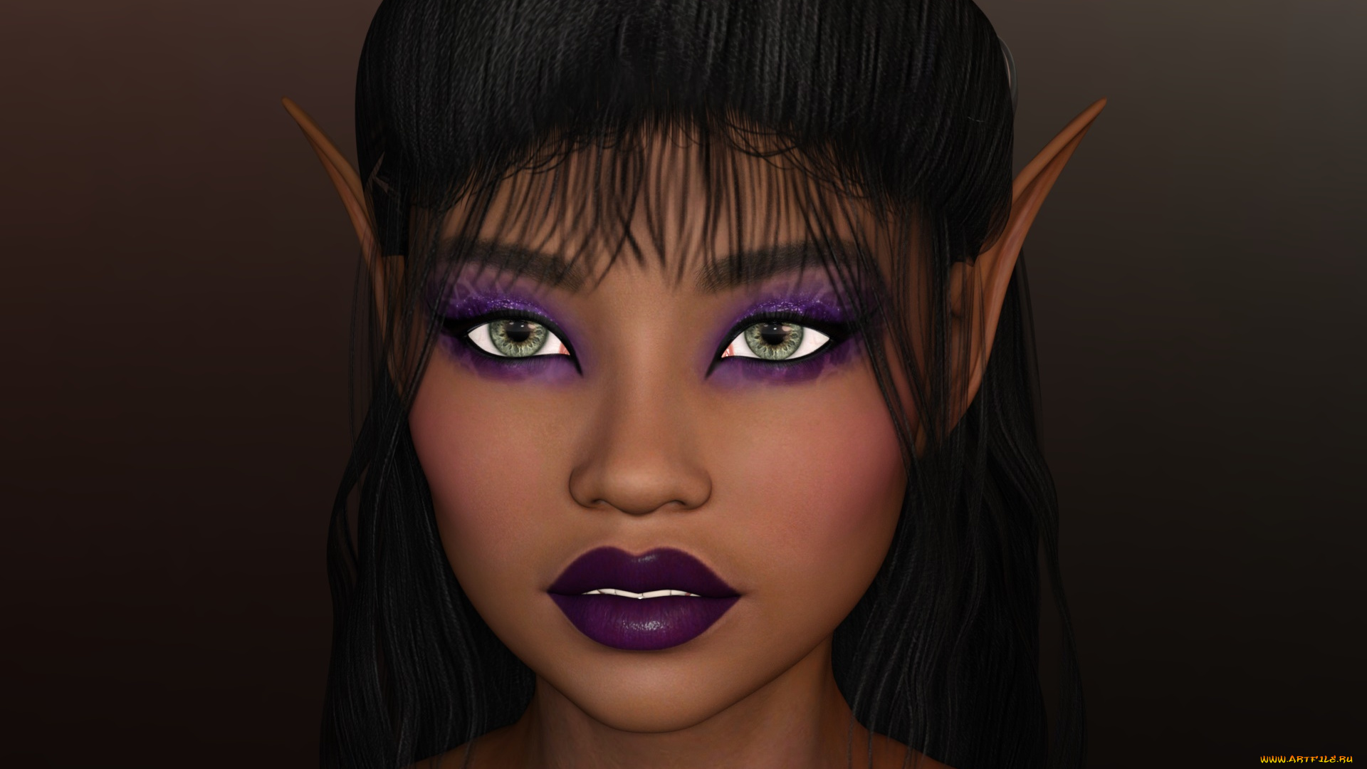 3д, графика, эльфы, , elves, эльфийка, взгляд, фон