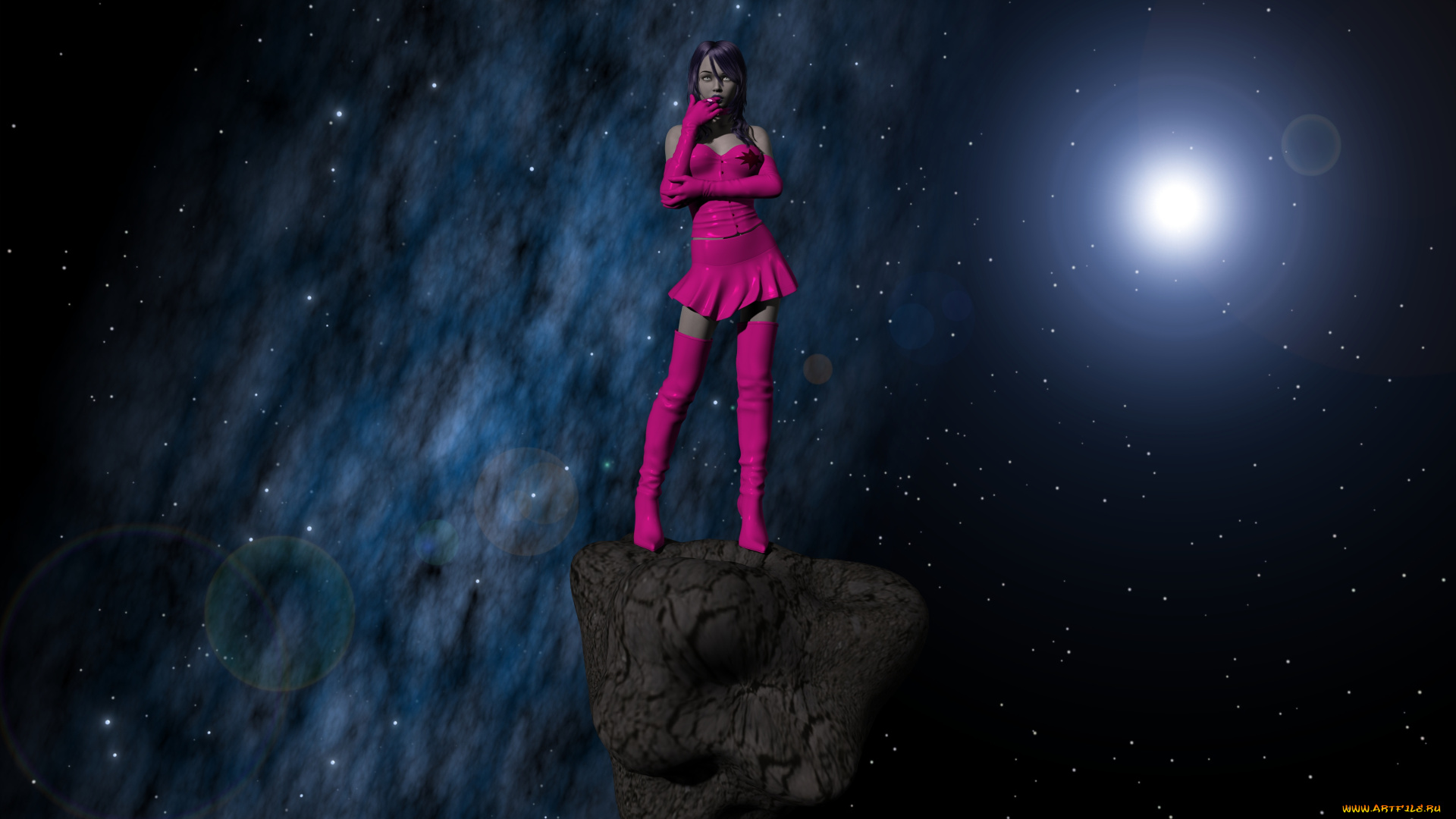 3д, графика, фантазия, , fantasy, девушка, взгляд, фон