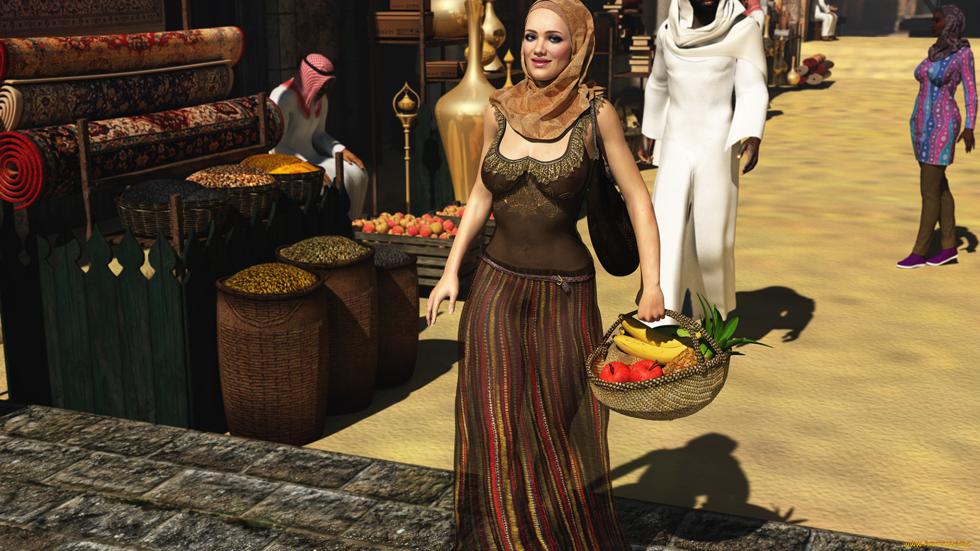 3д, графика, люди, , people, девушка, взгляд, фон