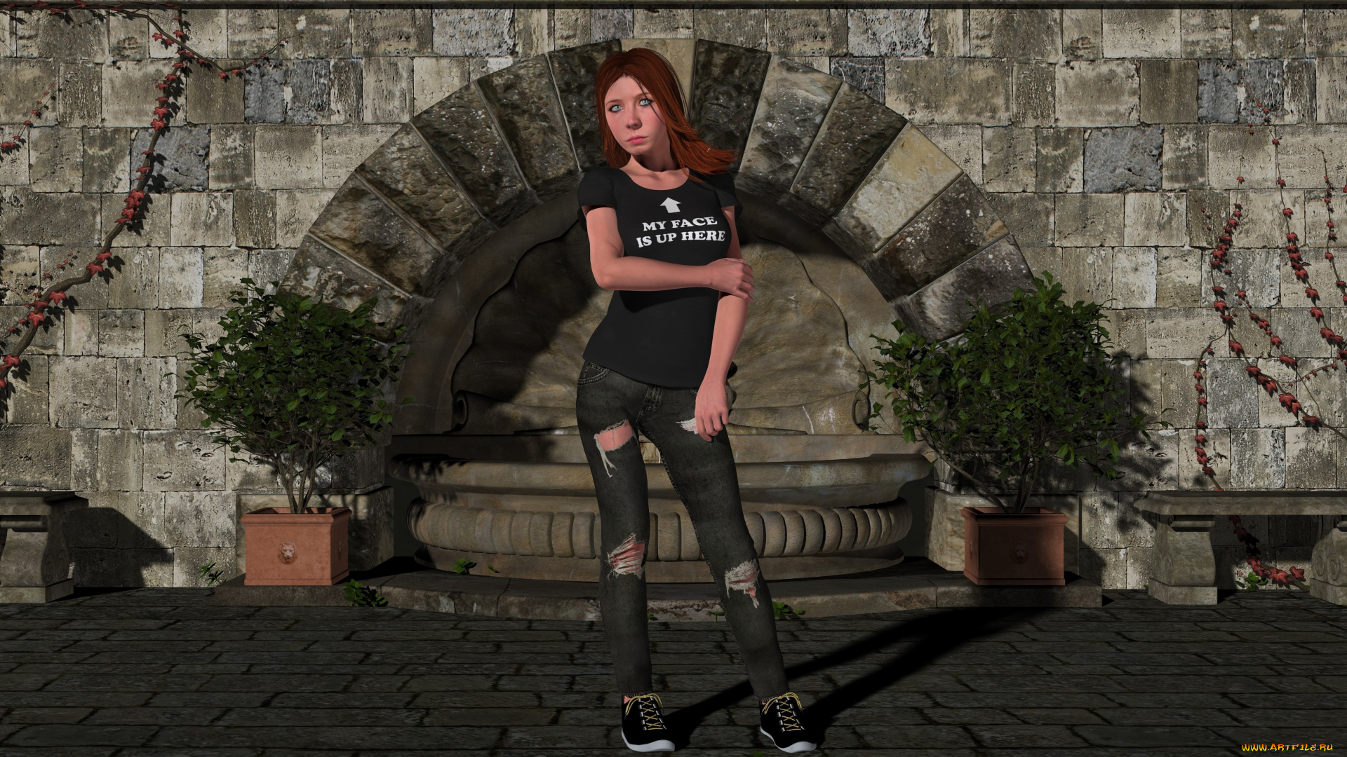 3д, графика, люди, , people, девушка, взгляд, фон