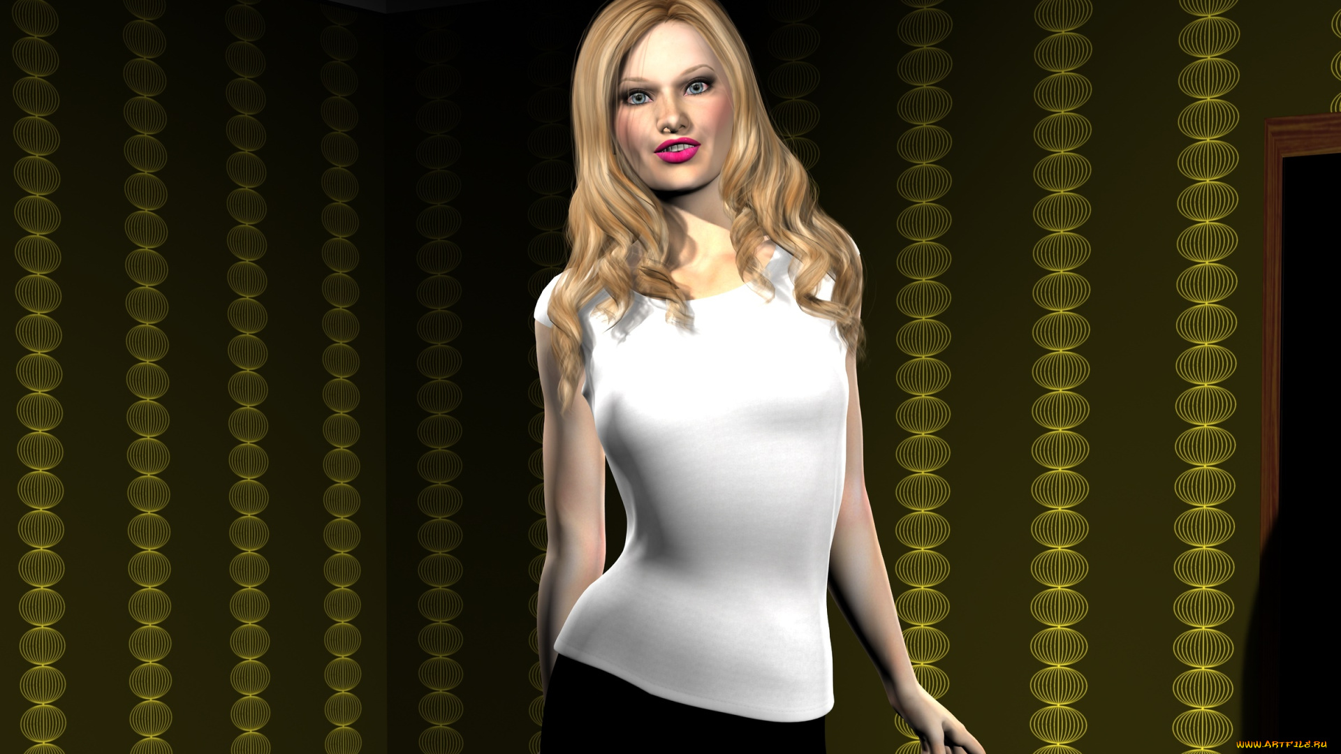 3д, графика, люди, , people, девушка, взгляд, фон