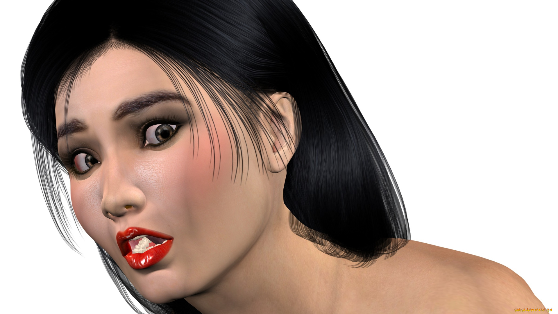 3д, графика, портрет, , portraits, девушка, взгляд, фон