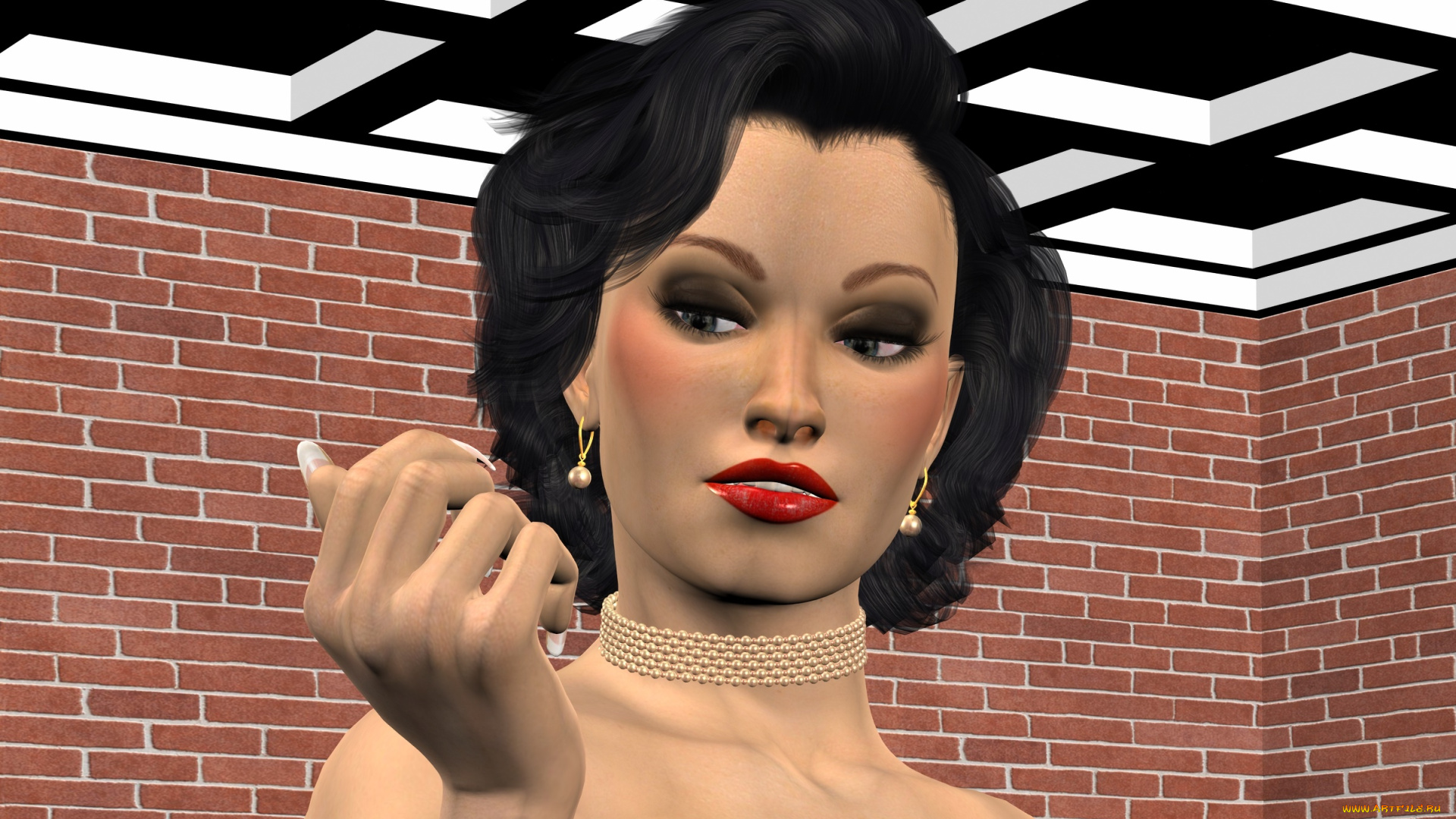 3д, графика, портрет, , portraits, девушка, взгляд, фон