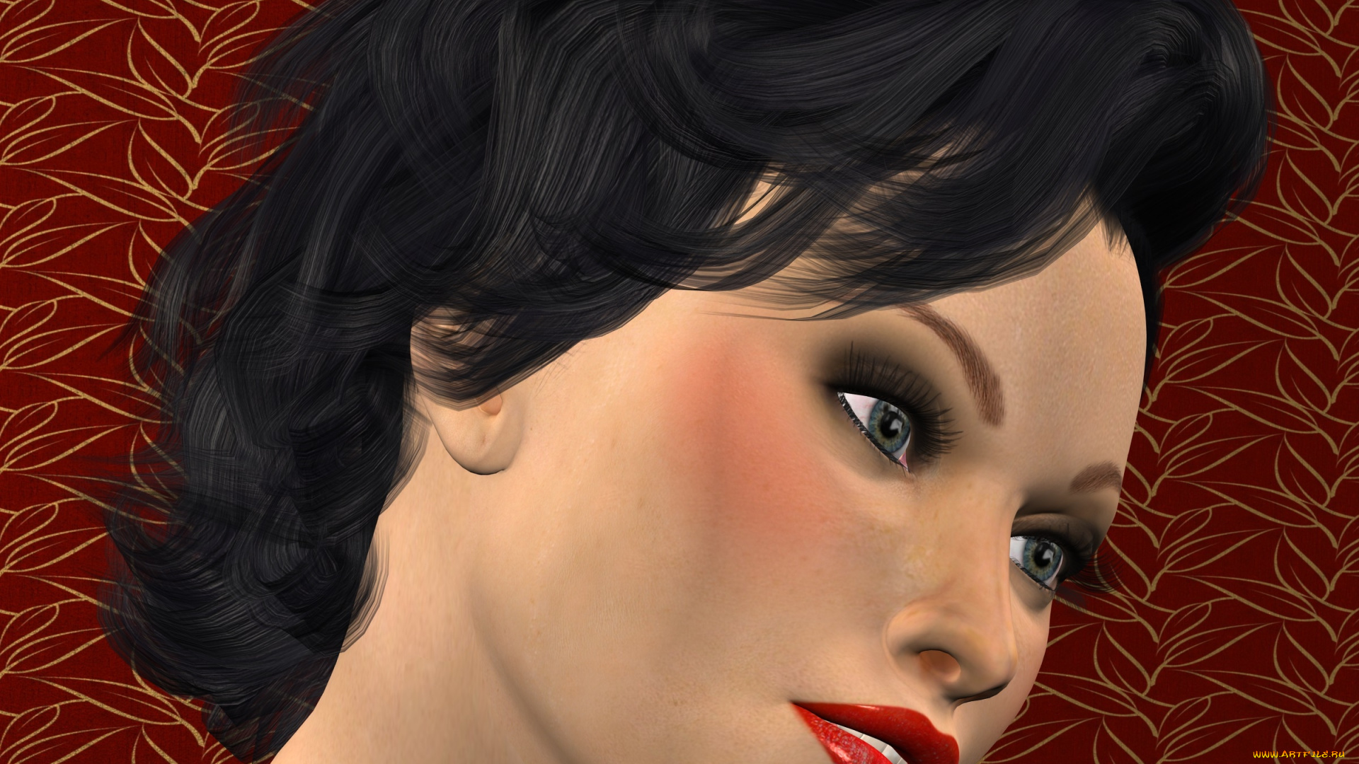 3д, графика, портрет, , portraits, взгляд, девушка, фон