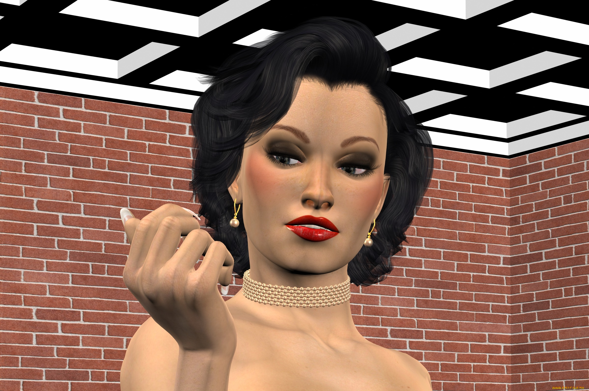 3д, графика, портрет, , portraits, девушка, взгляд, фон