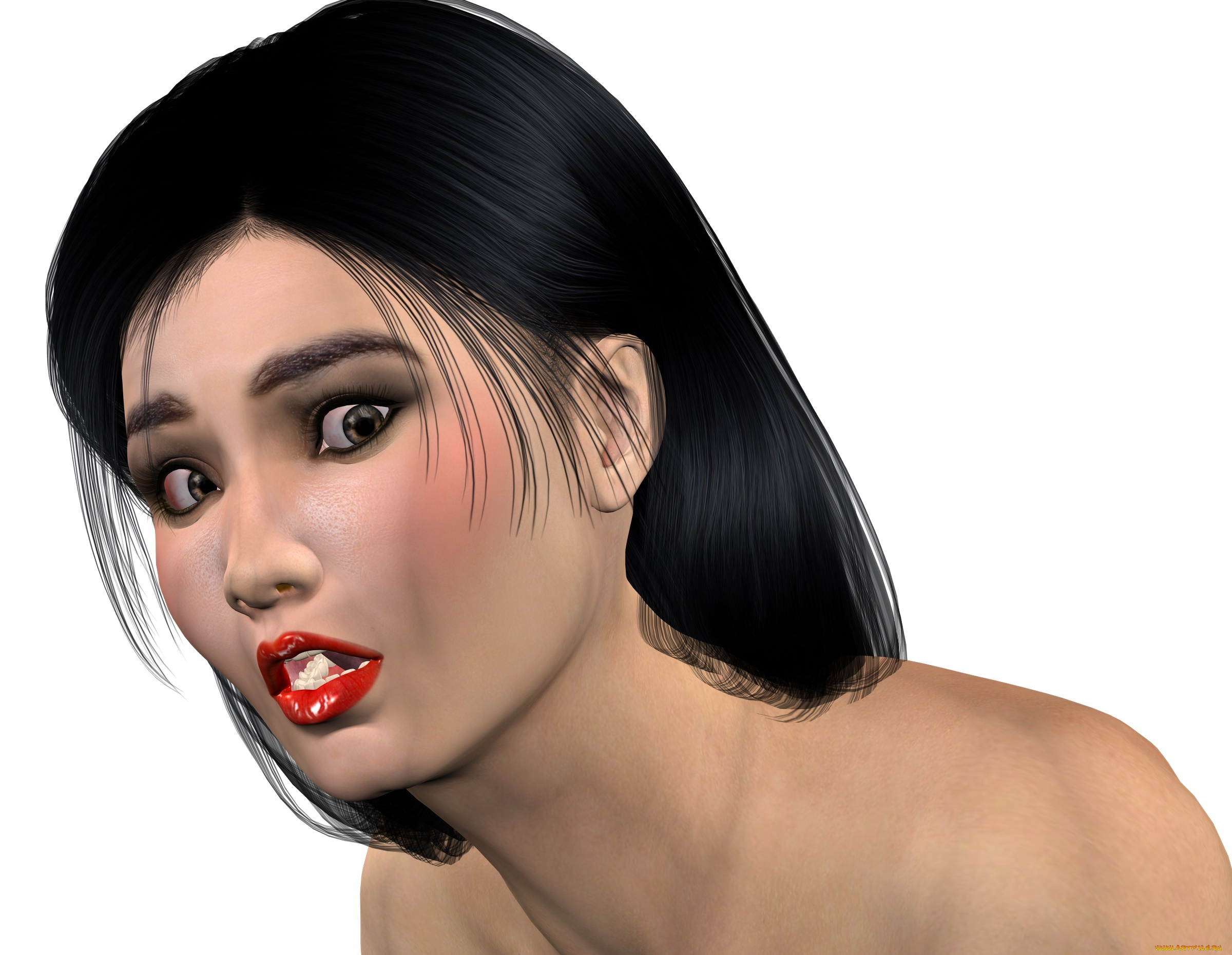 3д, графика, портрет, , portraits, девушка, взгляд, фон