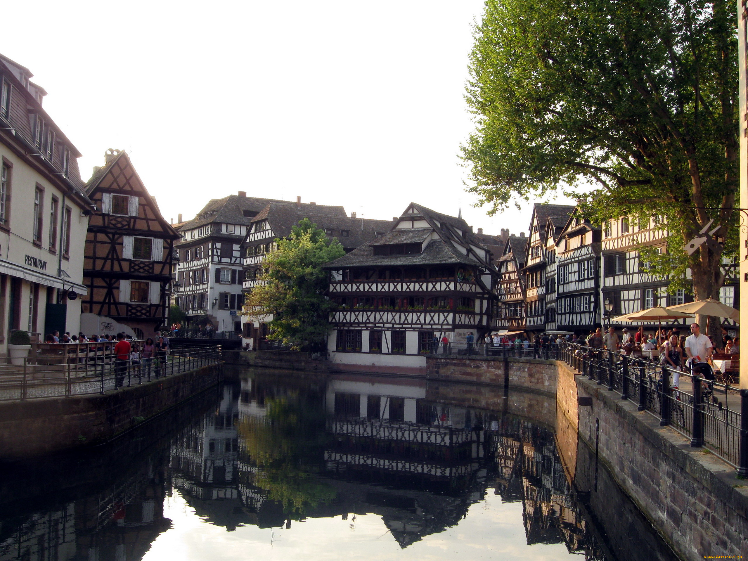 города, страсбург, , франция, канал