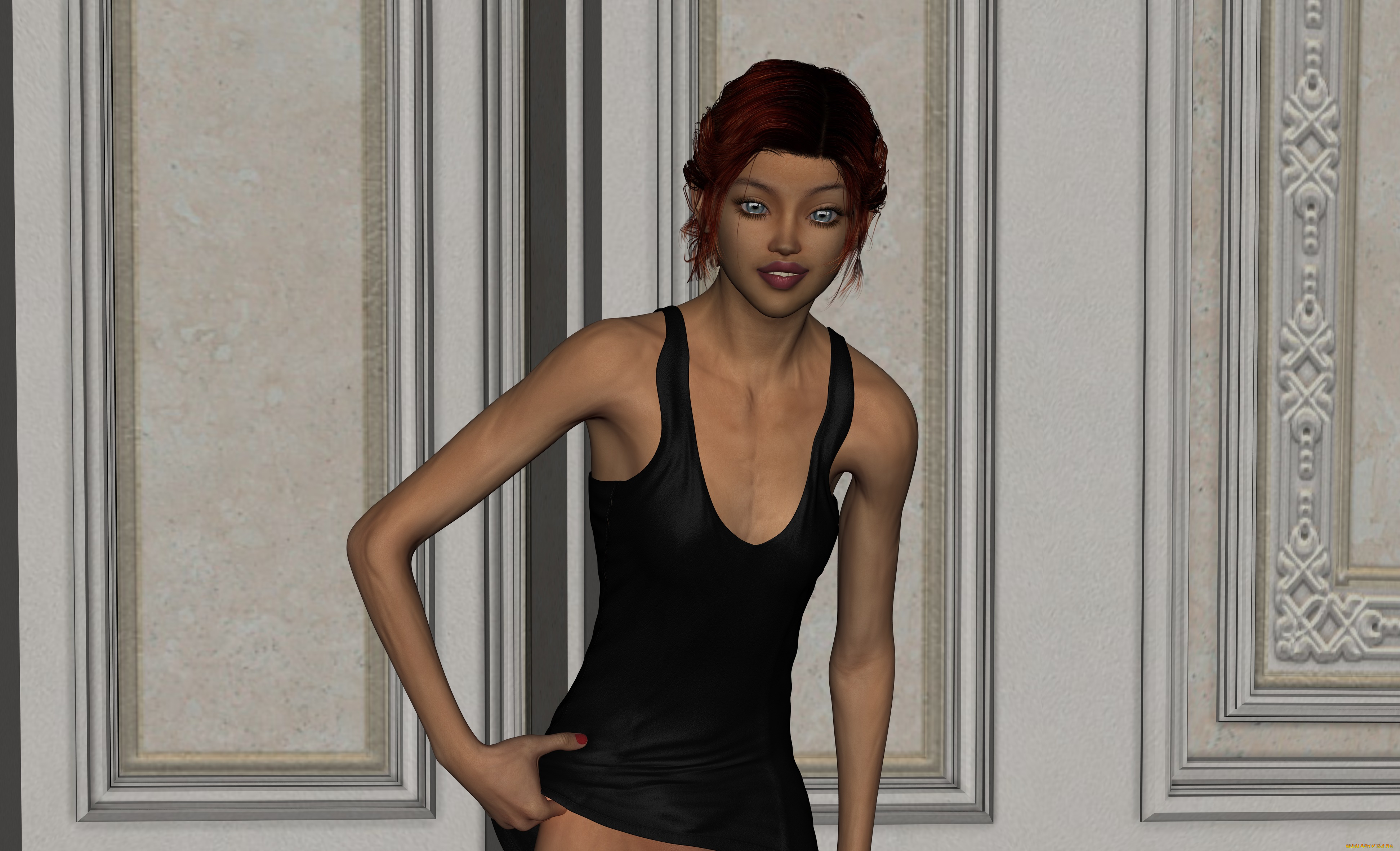 3д, графика, люди, , people, девушка, взгляд, фон