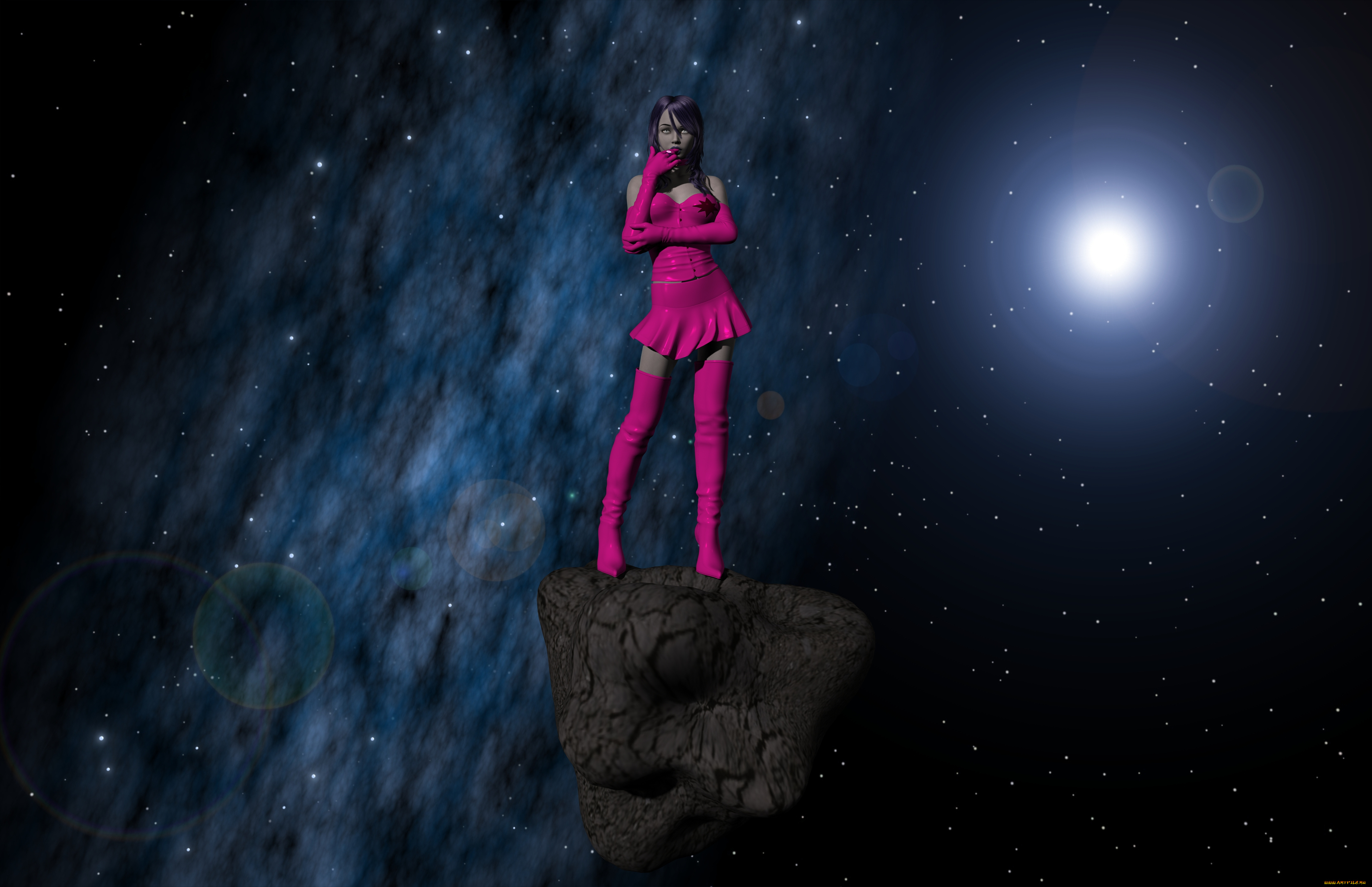 3д, графика, фантазия, , fantasy, девушка, взгляд, фон