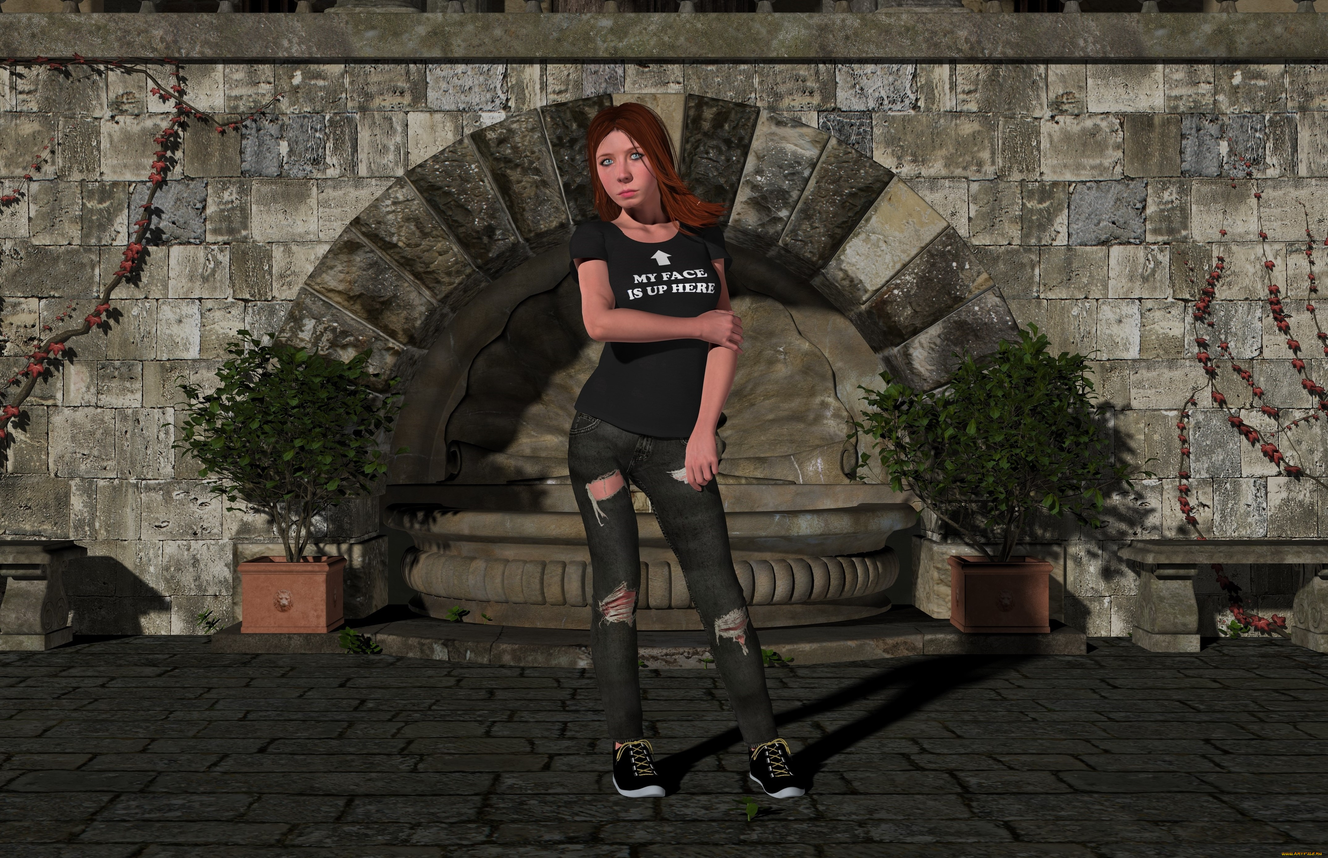 3д, графика, люди, , people, девушка, взгляд, фон