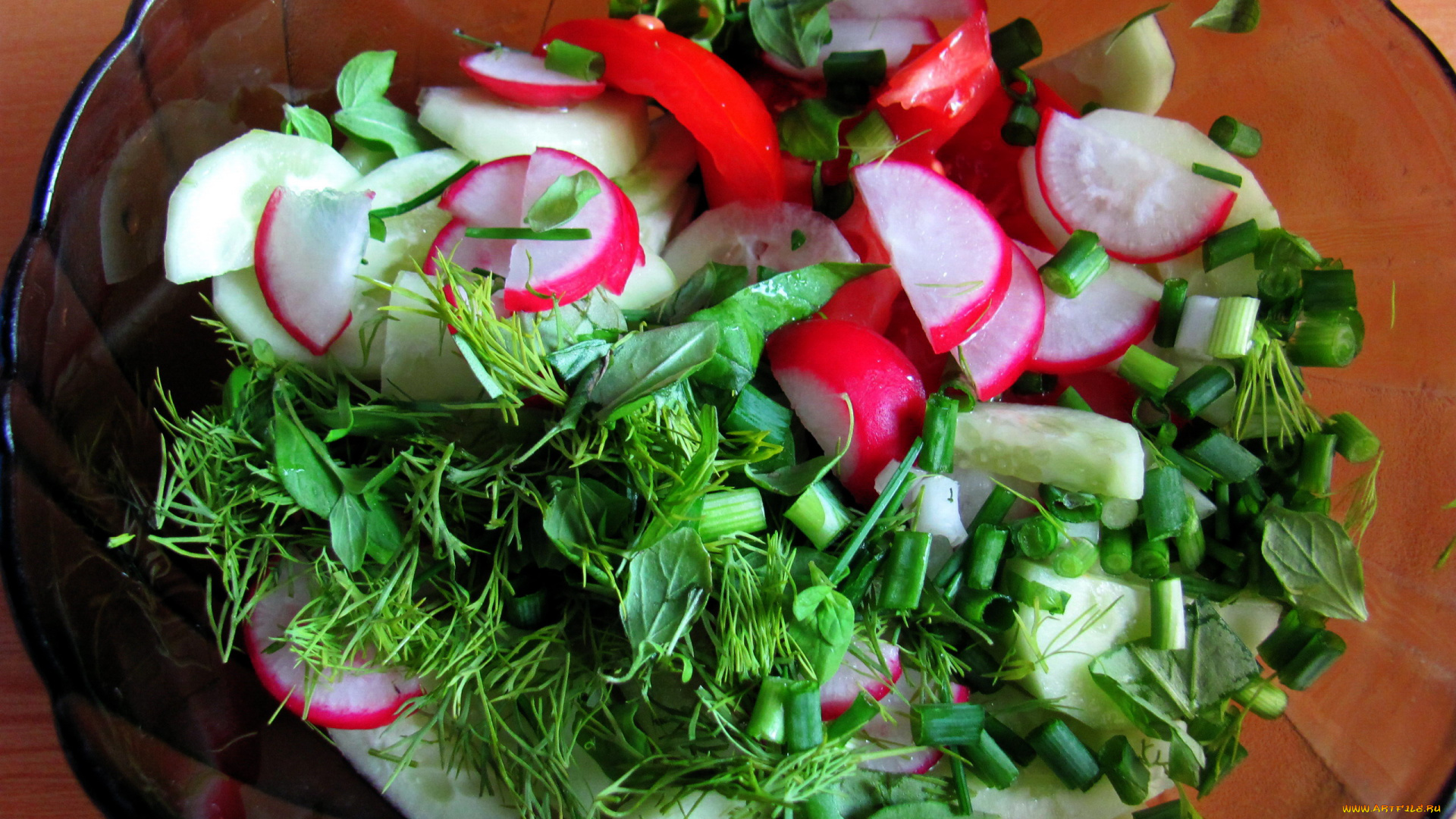 еда, салаты, , закуски, редиска, зелень, укроп, огурец