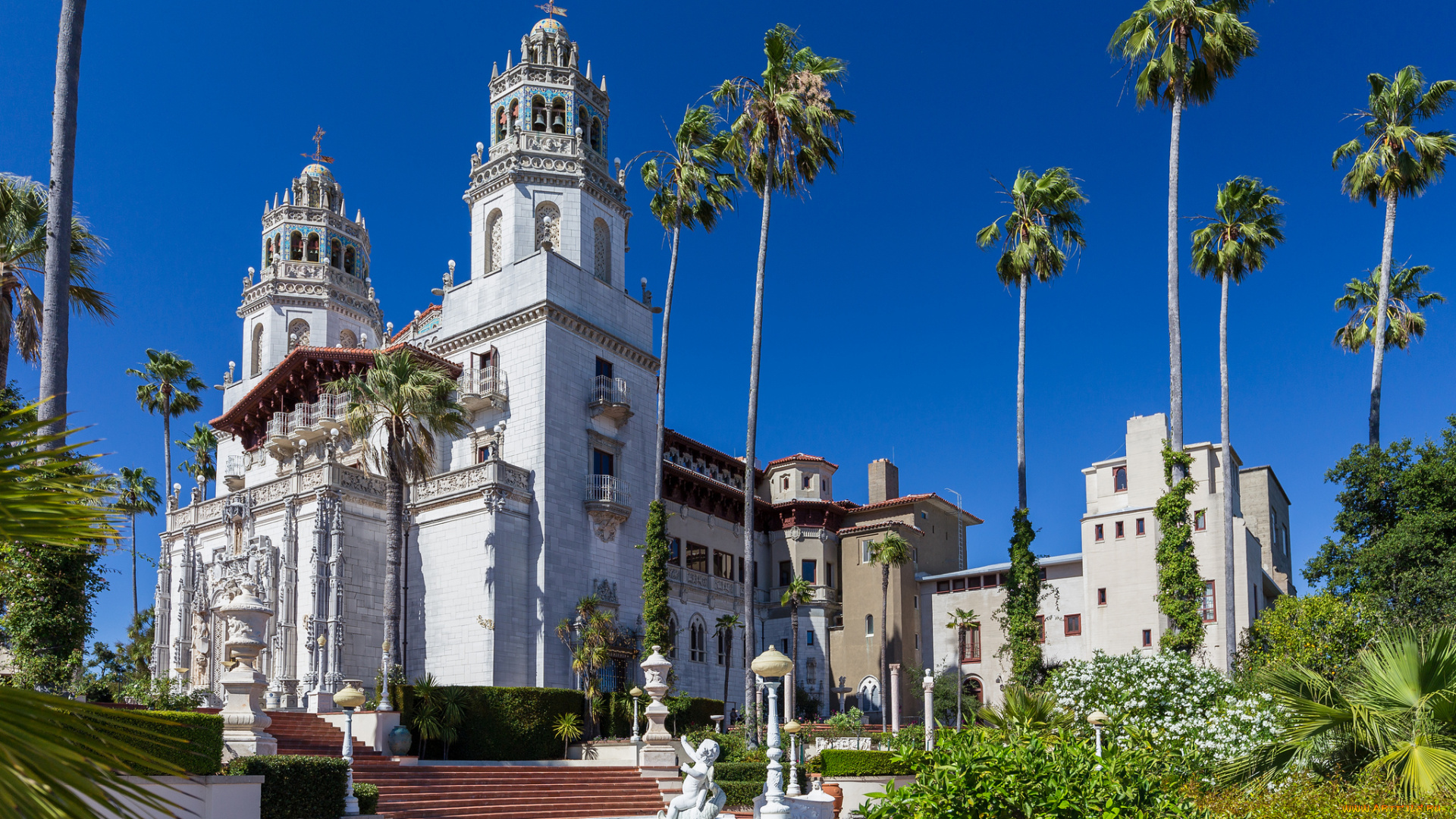 hearst, castle, города, -, дворцы, , замки, , крепости, замок, парк