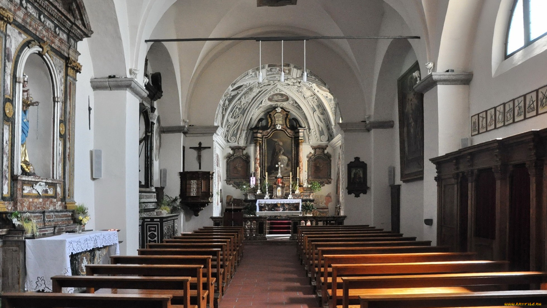 интерьер, убранство, , роспись, храма, костел