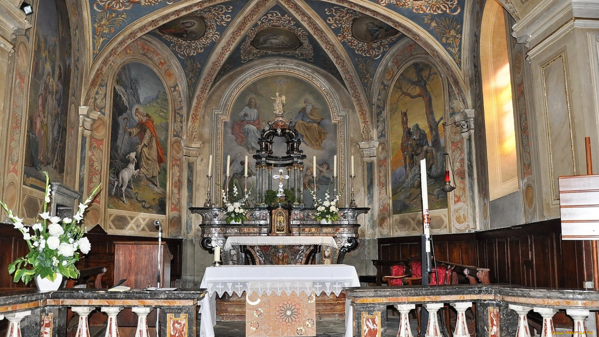 интерьер, убранство, , роспись, храма, костел