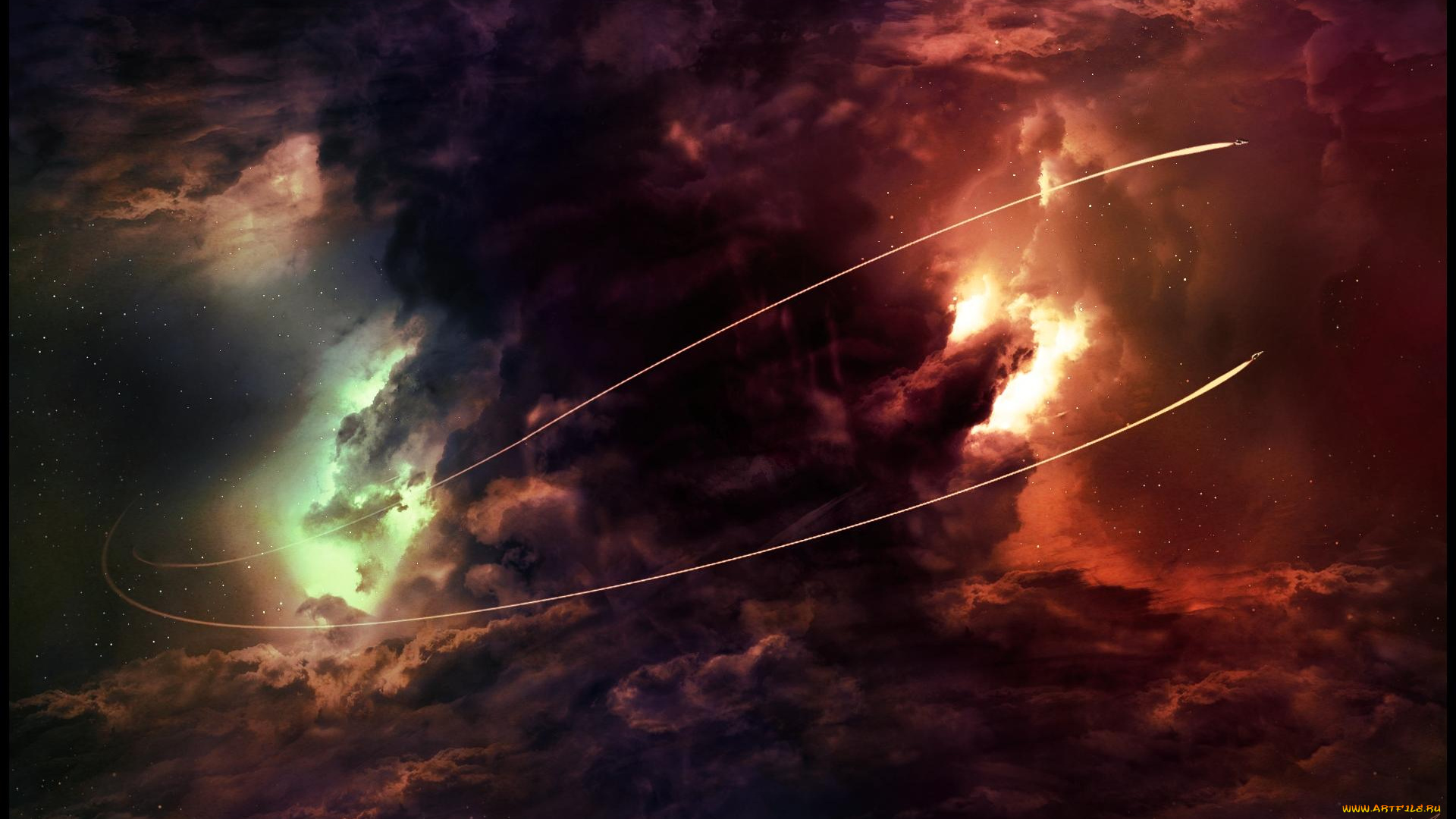 космос, арт, вселенная, планеты, звёзды, созвездия