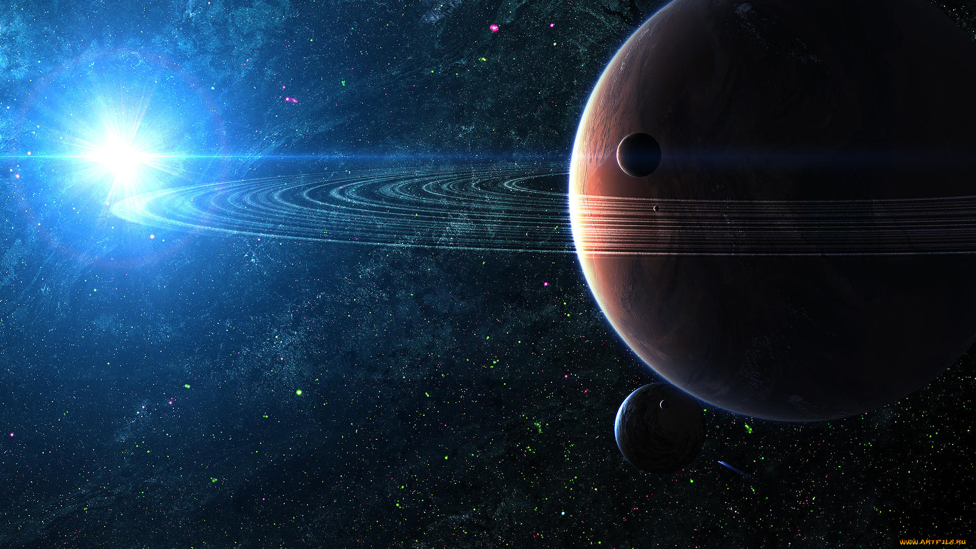 космос, арт, вселенная, планеты, звёзды, созвездия