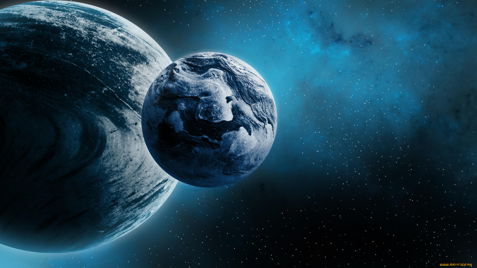 космос, арт, вселенная, планеты, звёзды, созвездия