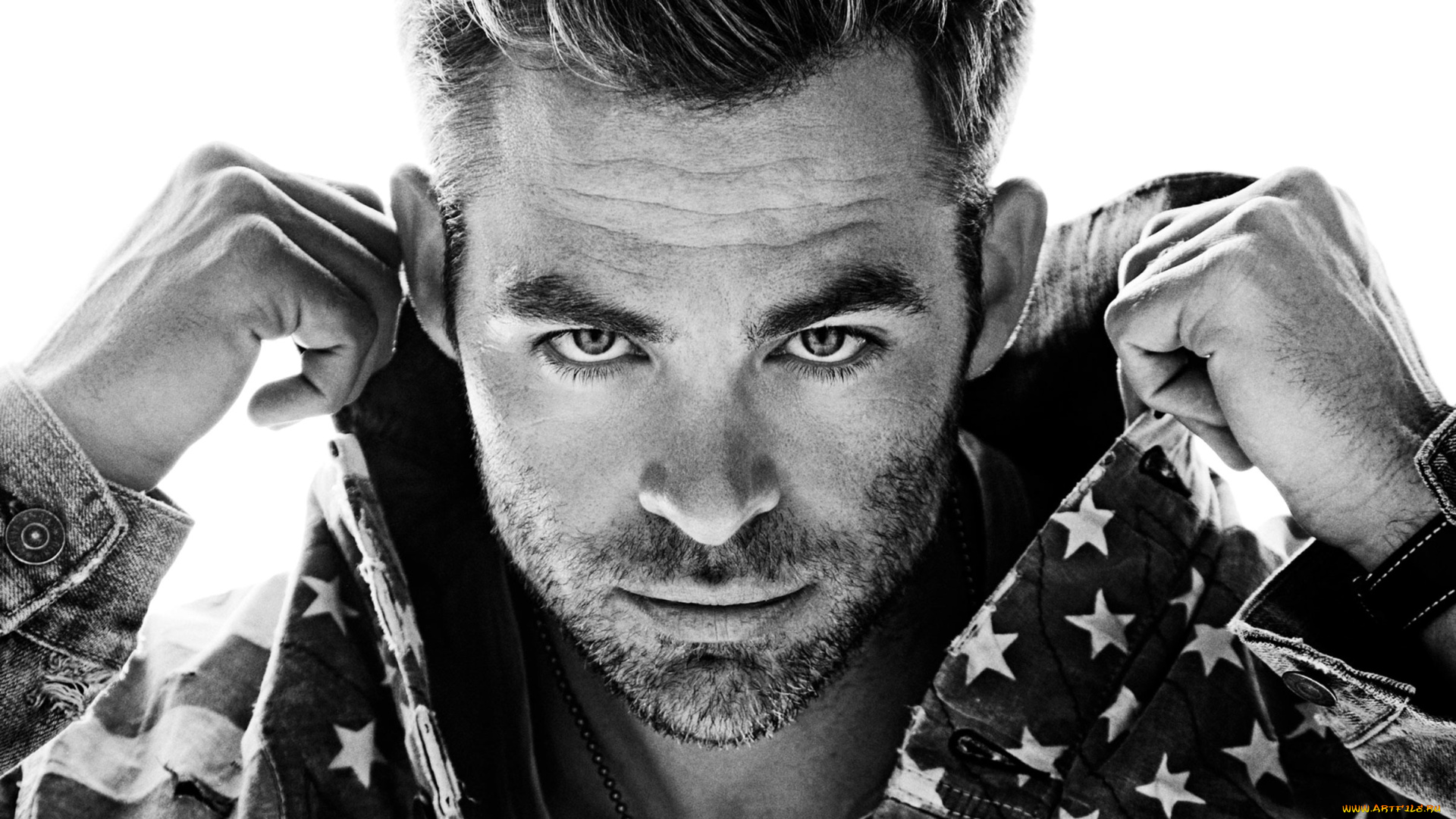 мужчины, chris, pine, жест