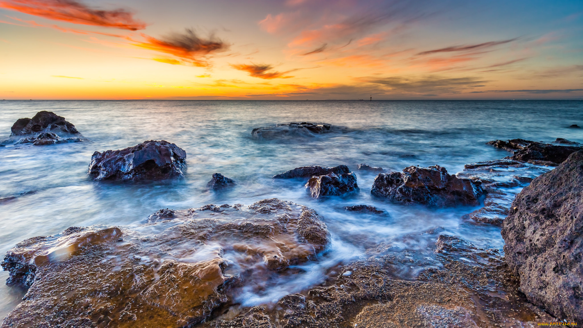 природа, побережье, море, берег