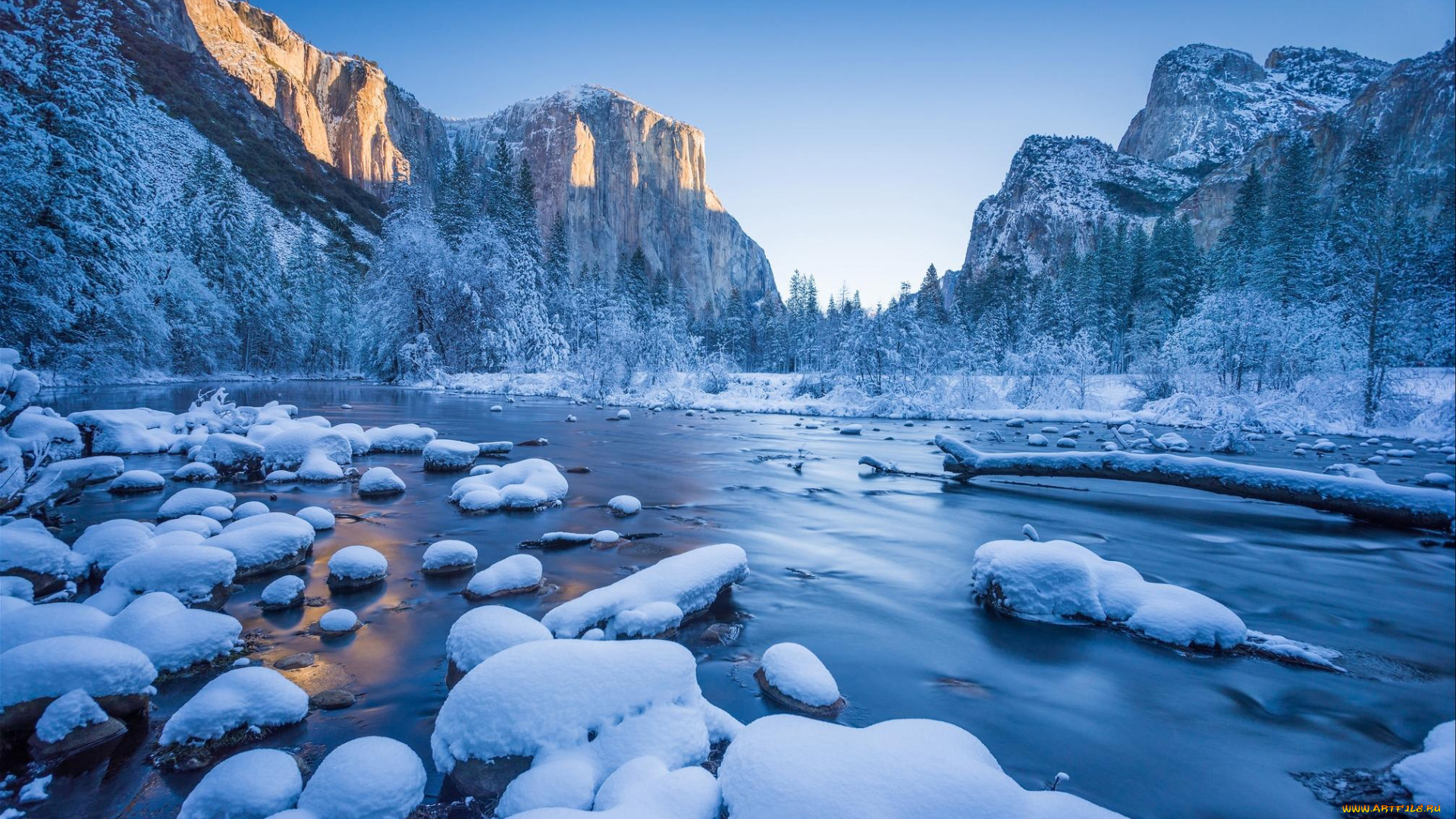природа, зима, сша, калифорния, национальный, парк, йосемите