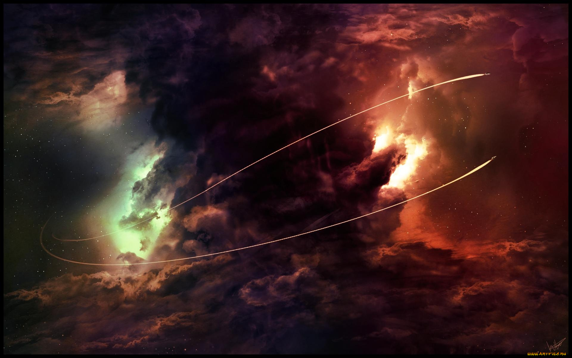 космос, арт, вселенная, планеты, звёзды, созвездия