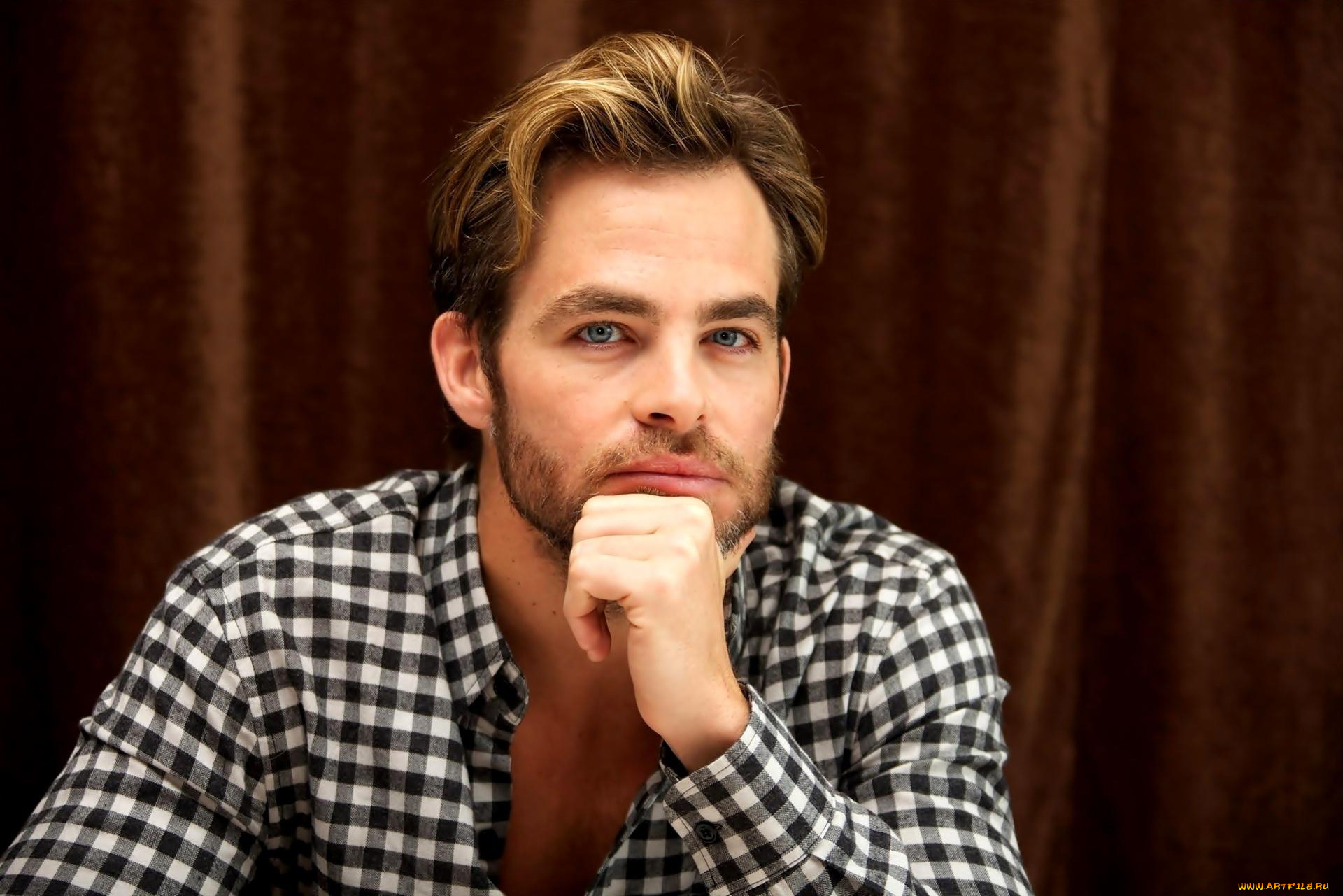 мужчины, chris, pine, жест