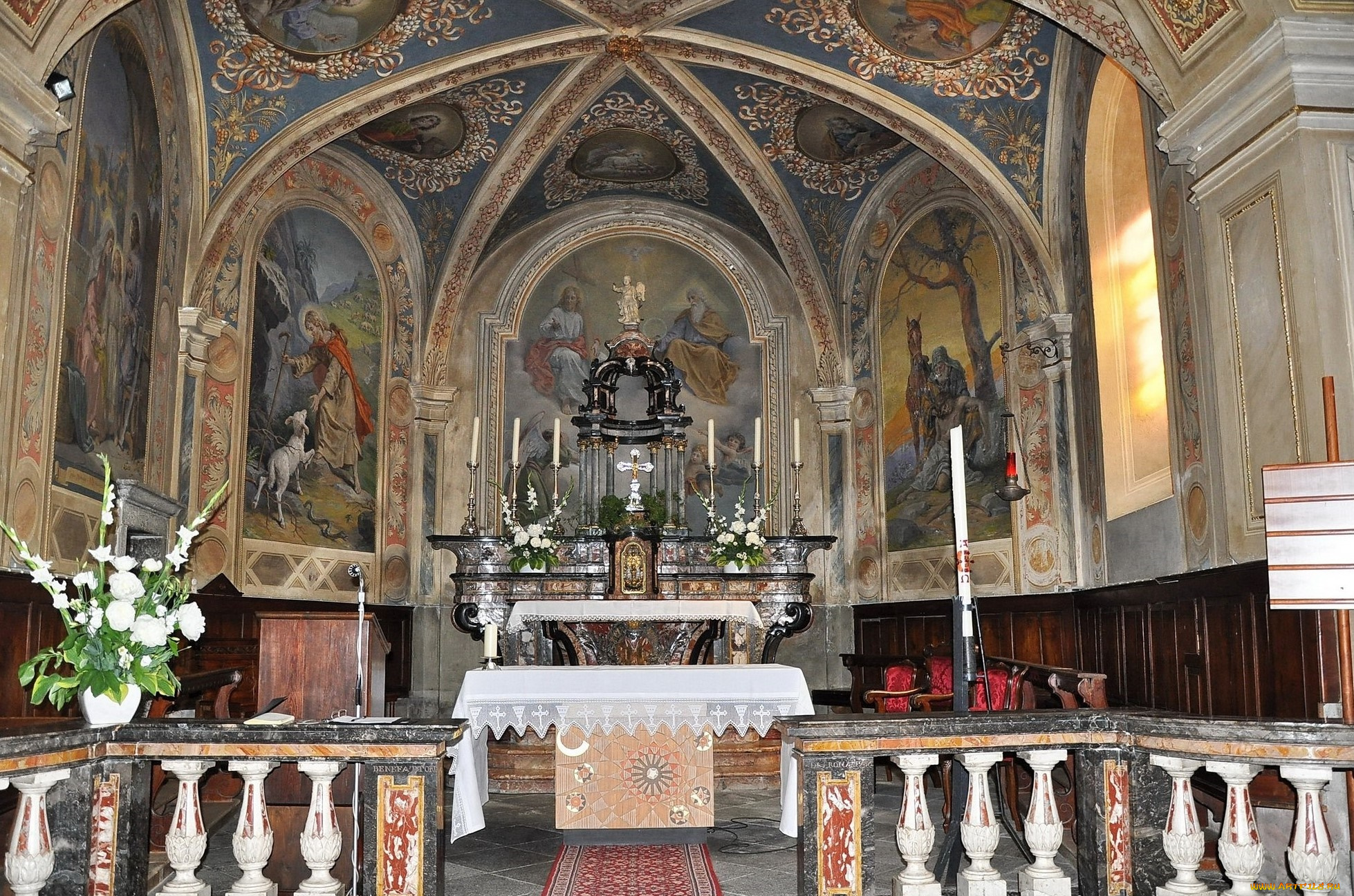 интерьер, убранство, , роспись, храма, костел
