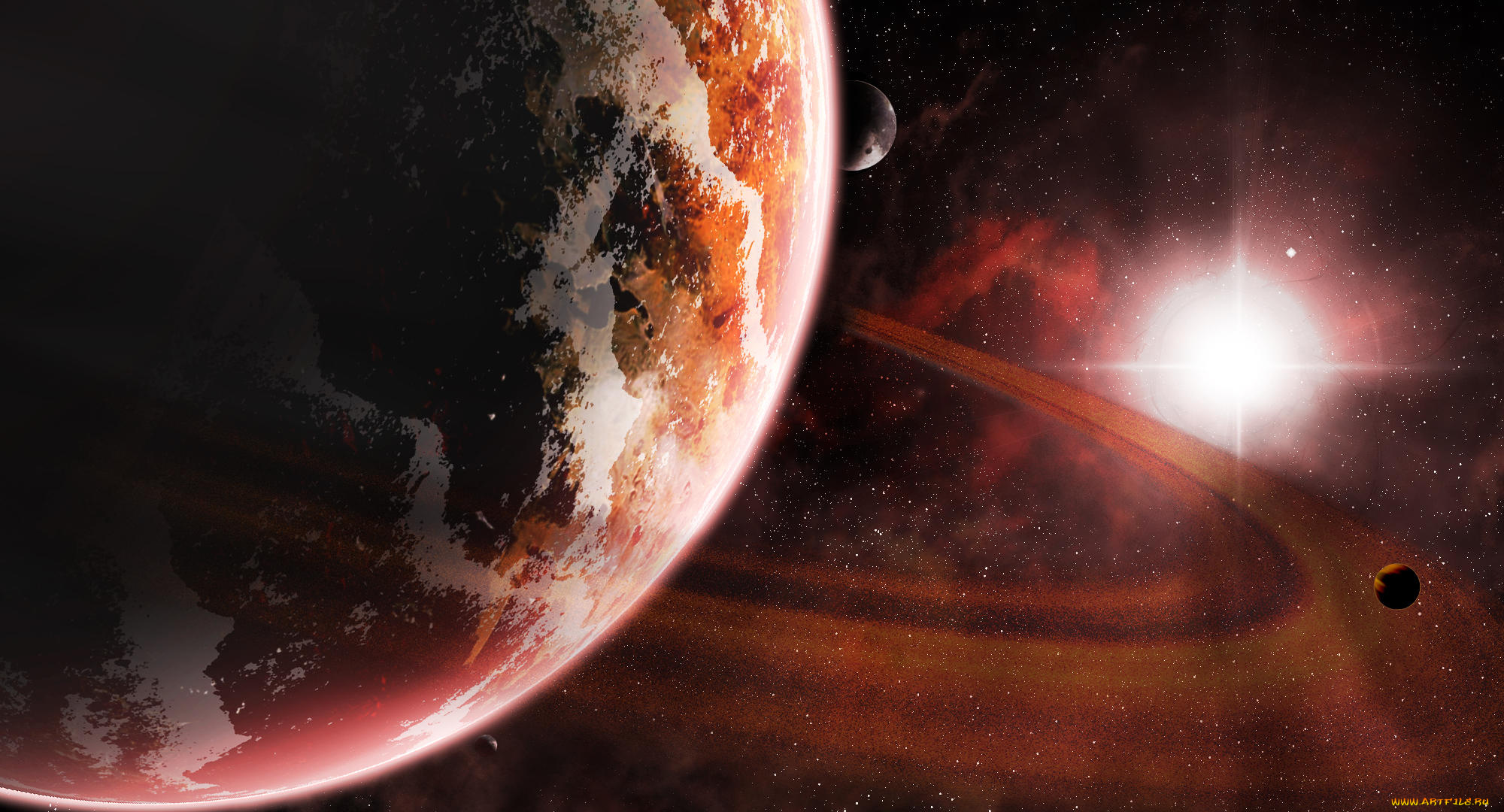 космос, арт, вселенная, планеты, звёзды, созвездия