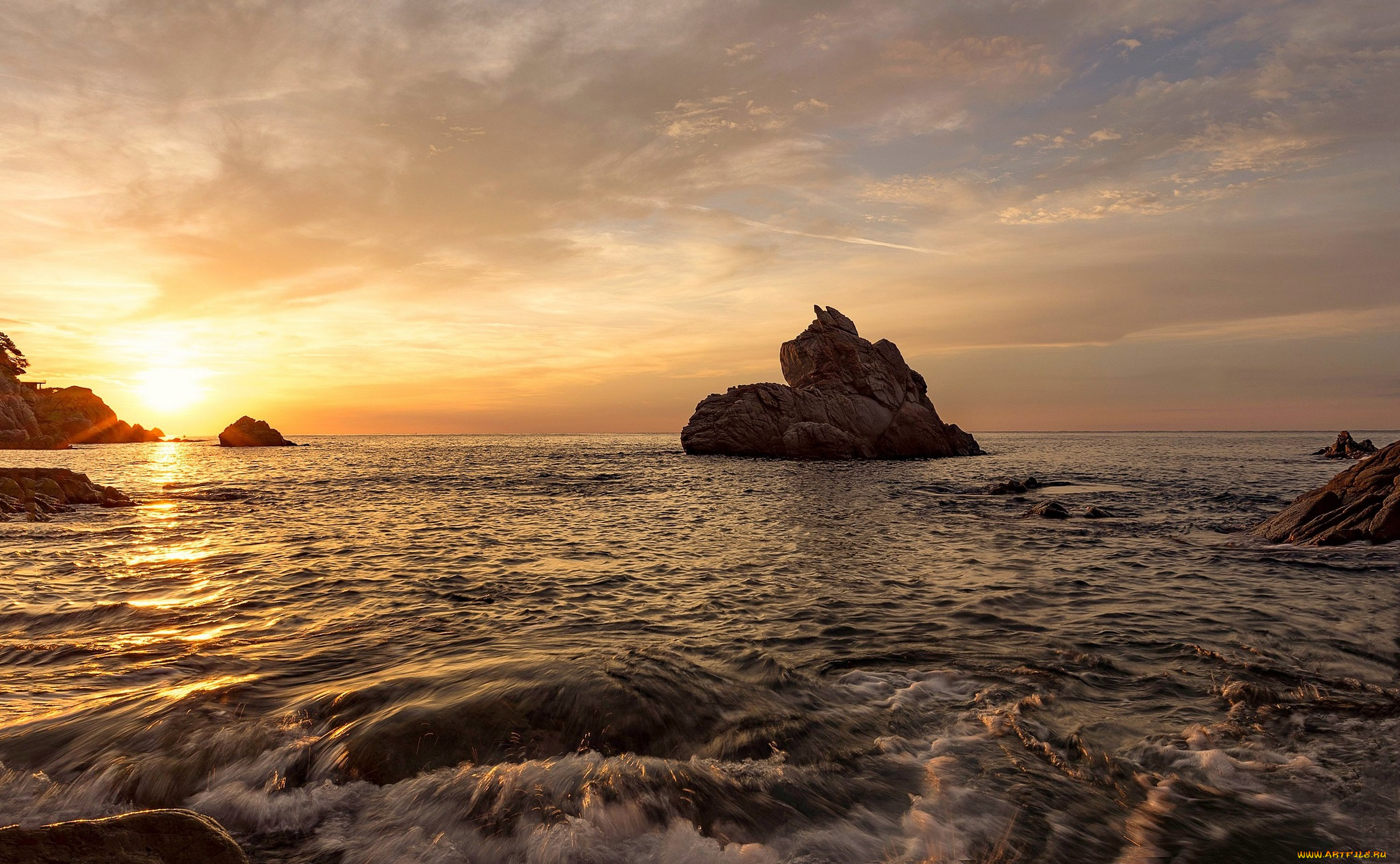 природа, побережье, море, берег