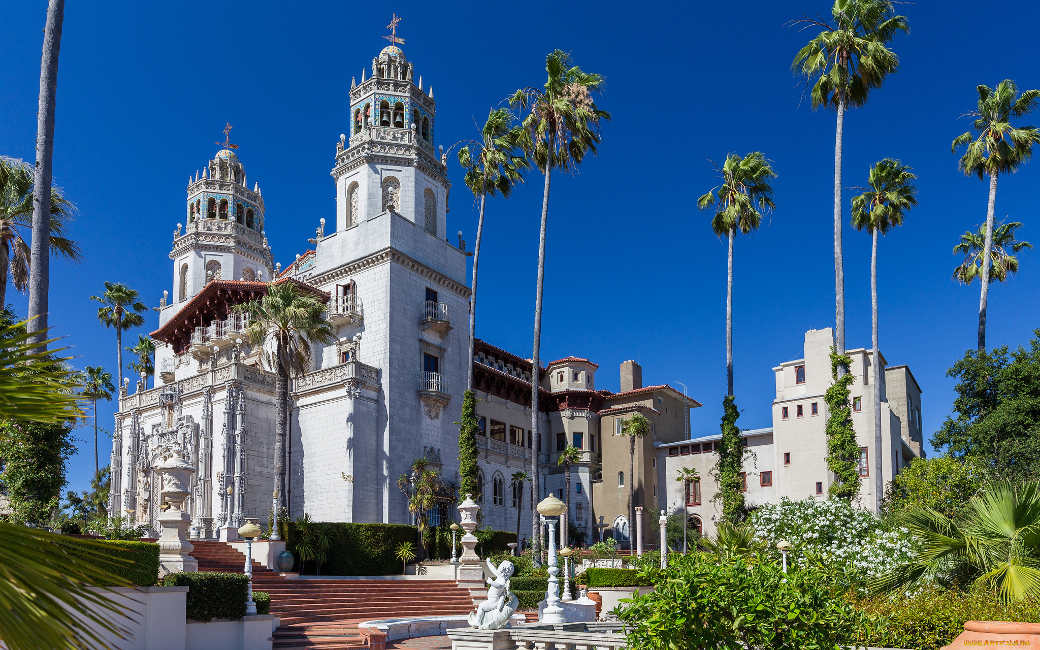 hearst, castle, города, -, дворцы, , замки, , крепости, замок, парк