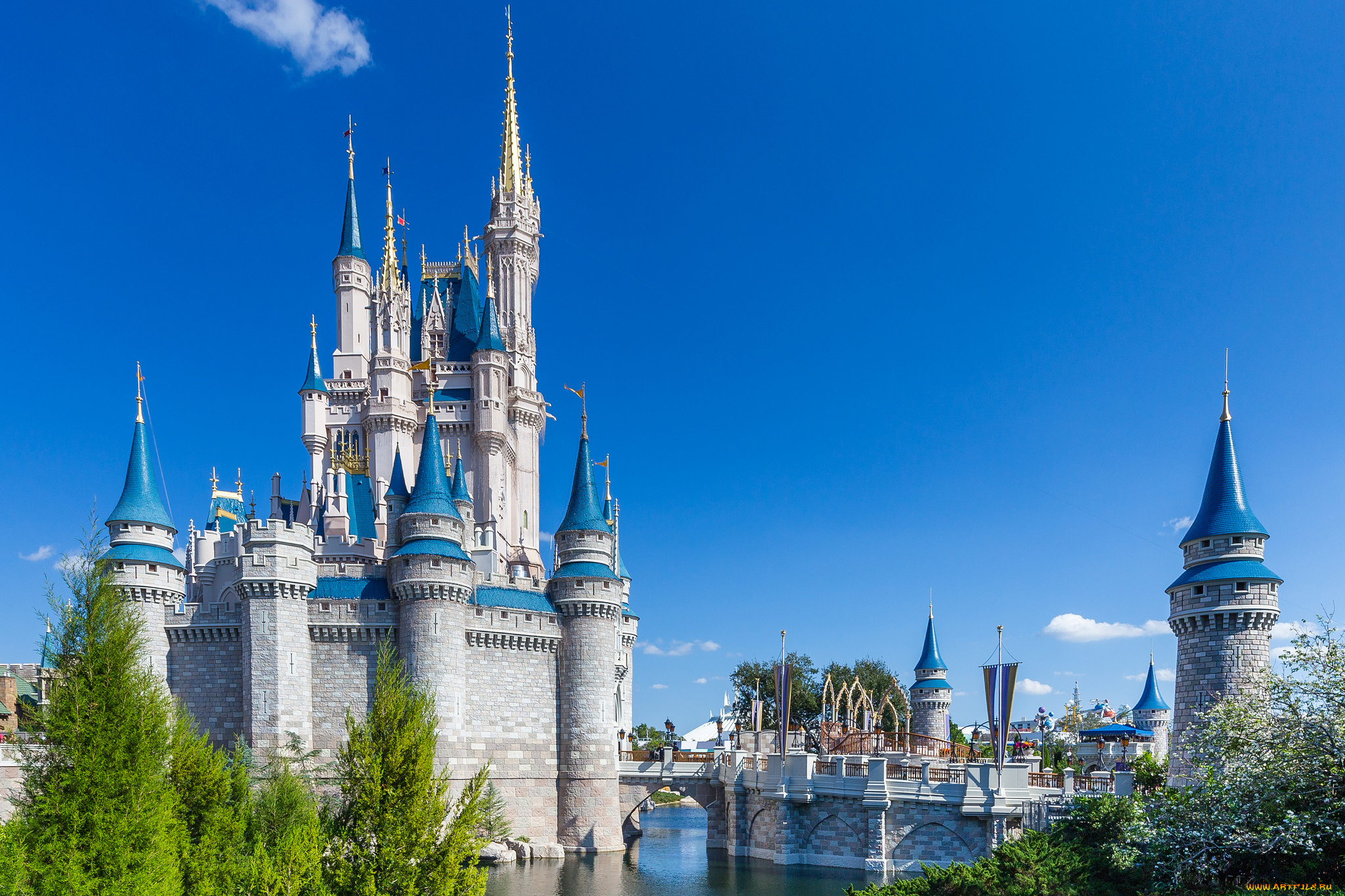 города, диснейленд, замок