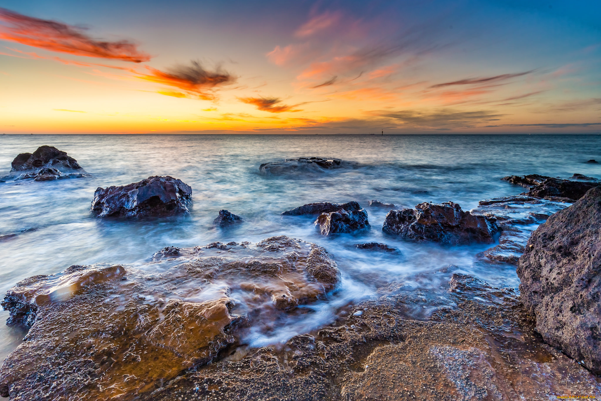 природа, побережье, море, берег