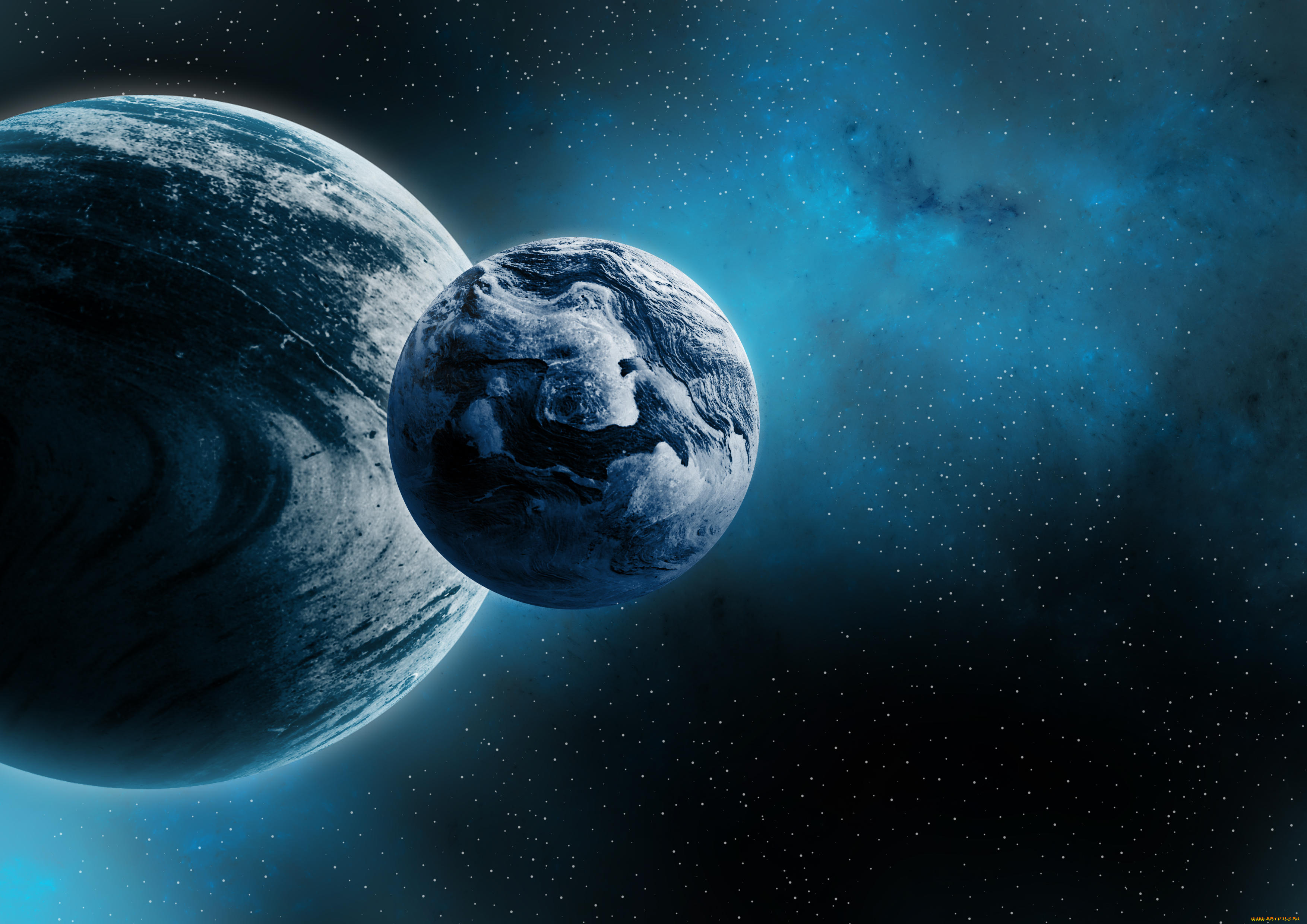 космос, арт, вселенная, планеты, звёзды, созвездия