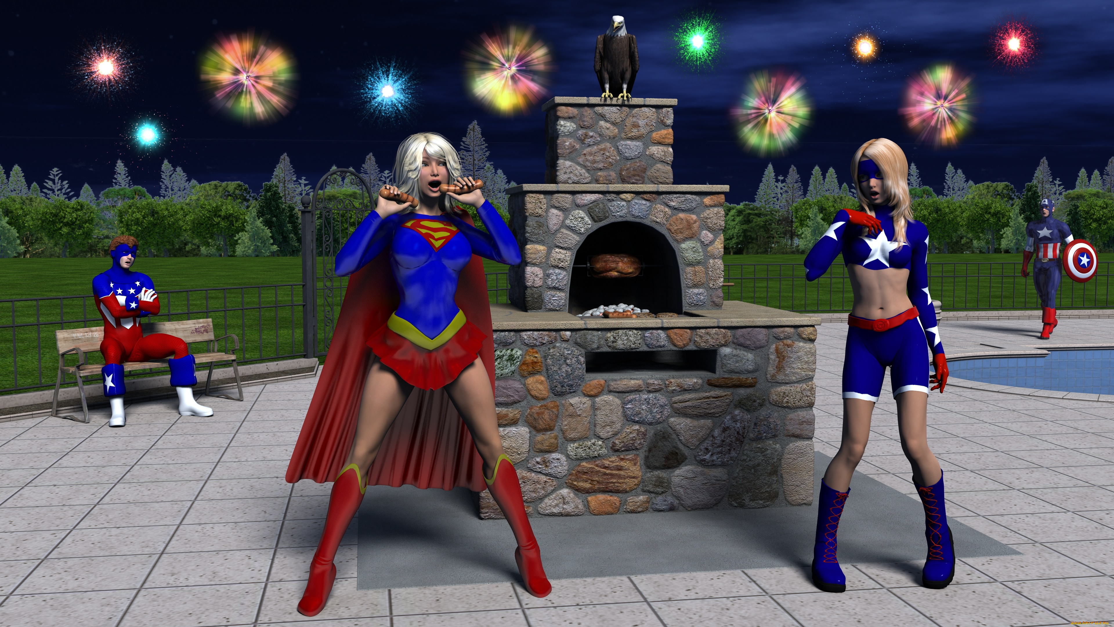 3д, графика, фантазия, , fantasy, фон, взгляд, девушки