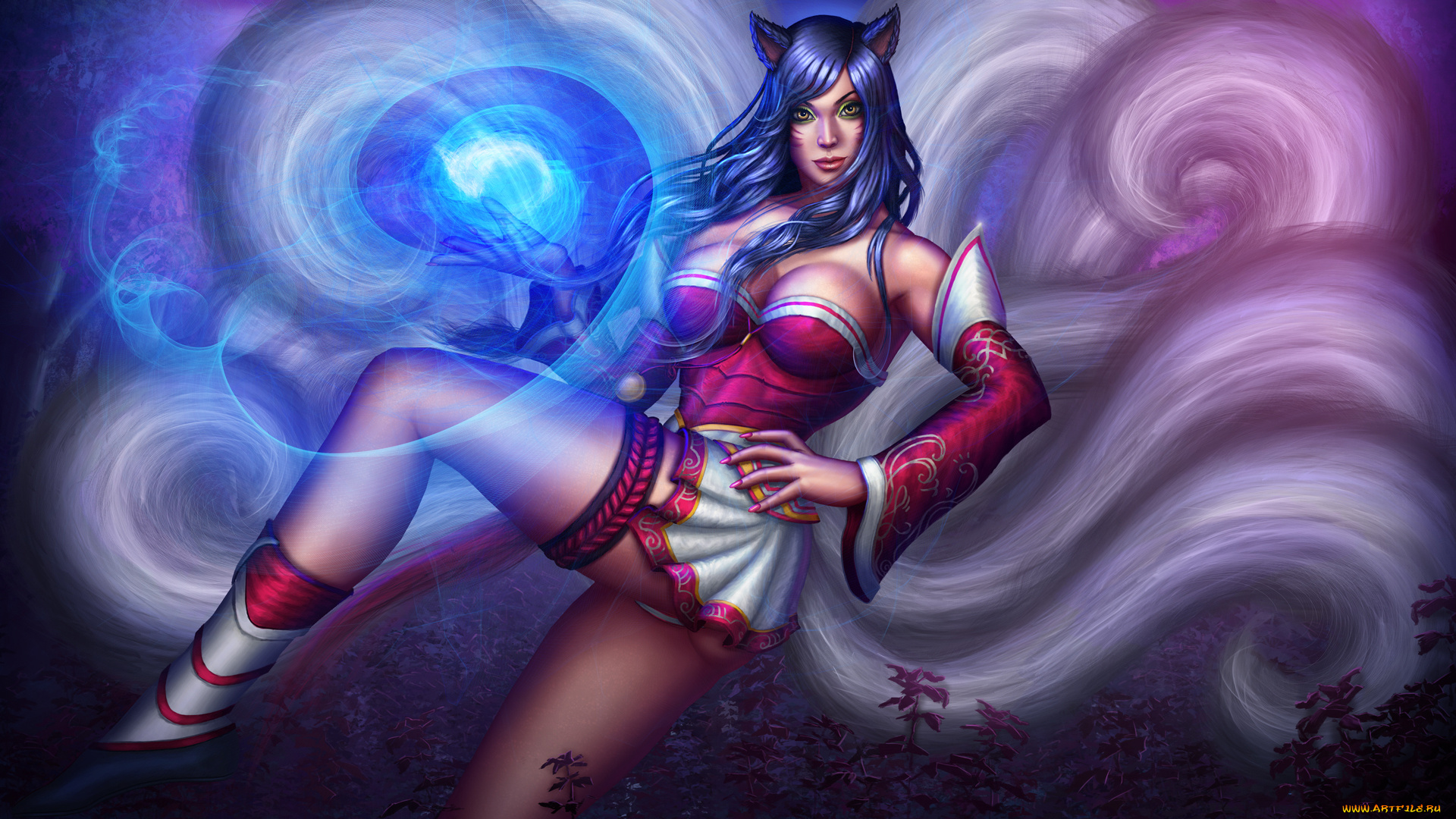 видео, игры, league, of, legends, уши, девушка, взгляд, фон