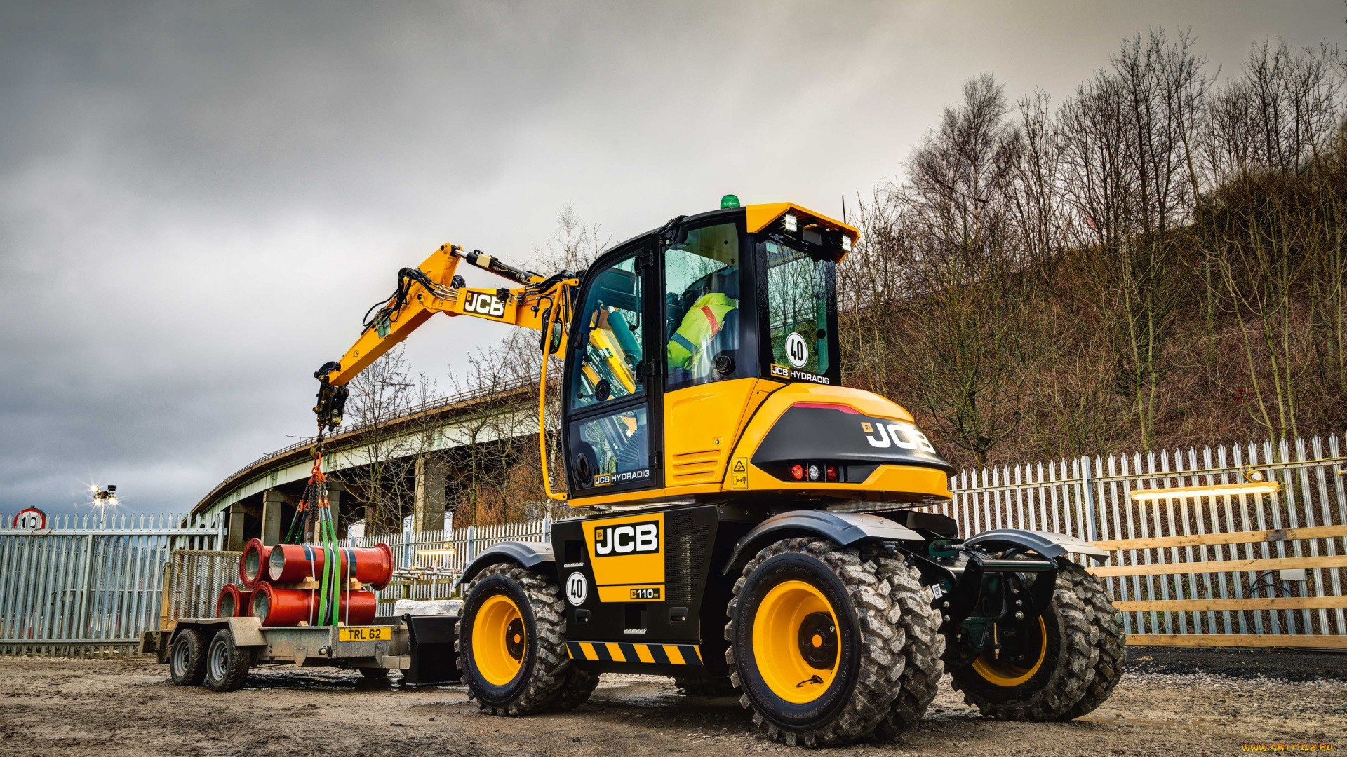 jcb, 110w, hydradig, техника, краны, jcb, 110w, hydradig, колесный, экскаватор, строительная, новый, погрузка, труб