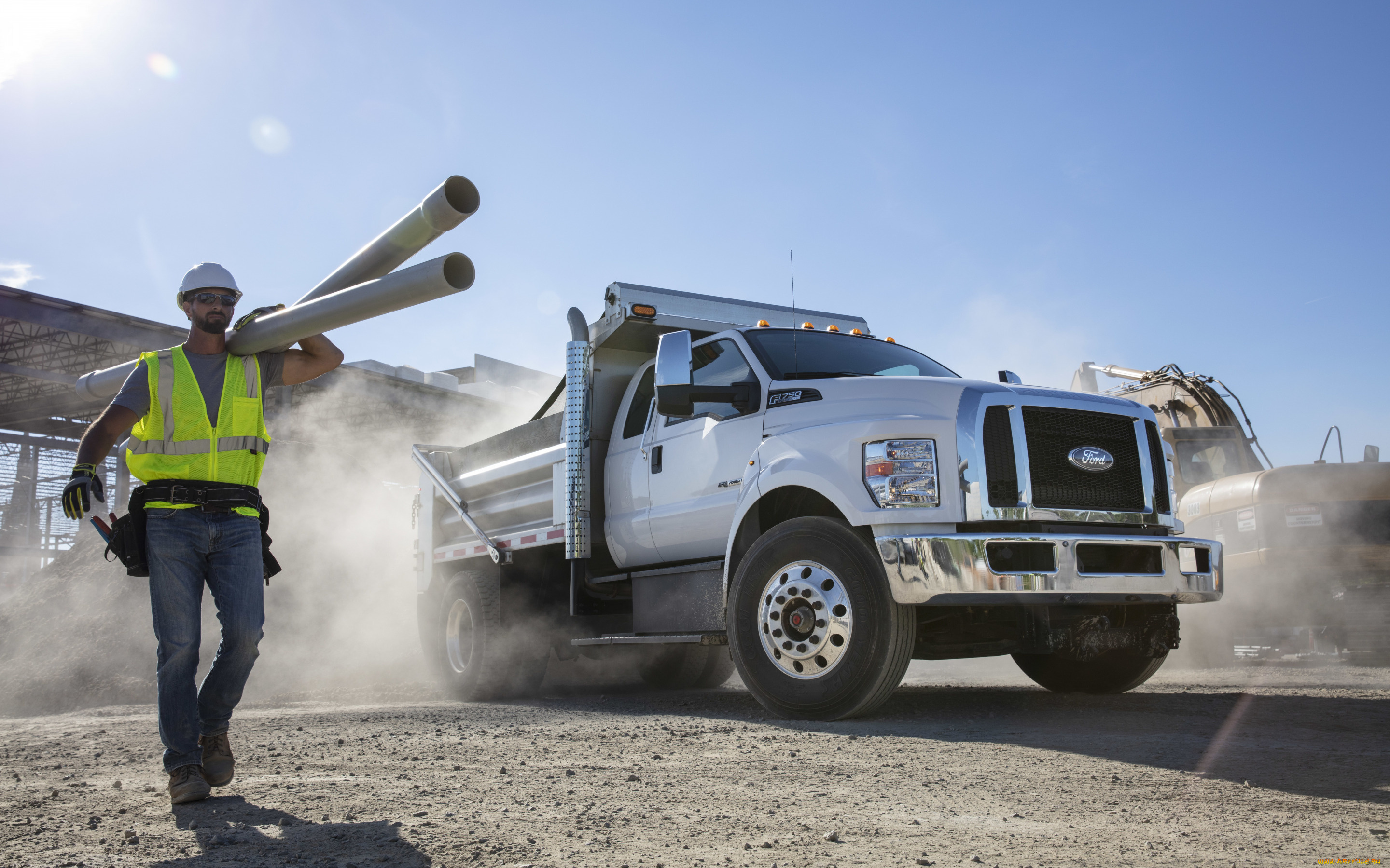 2021, ford, f-750, автомобили, ford, trucks, ford, f750, 2021, сверхмощный, вид, спереди, новый, белый, американские