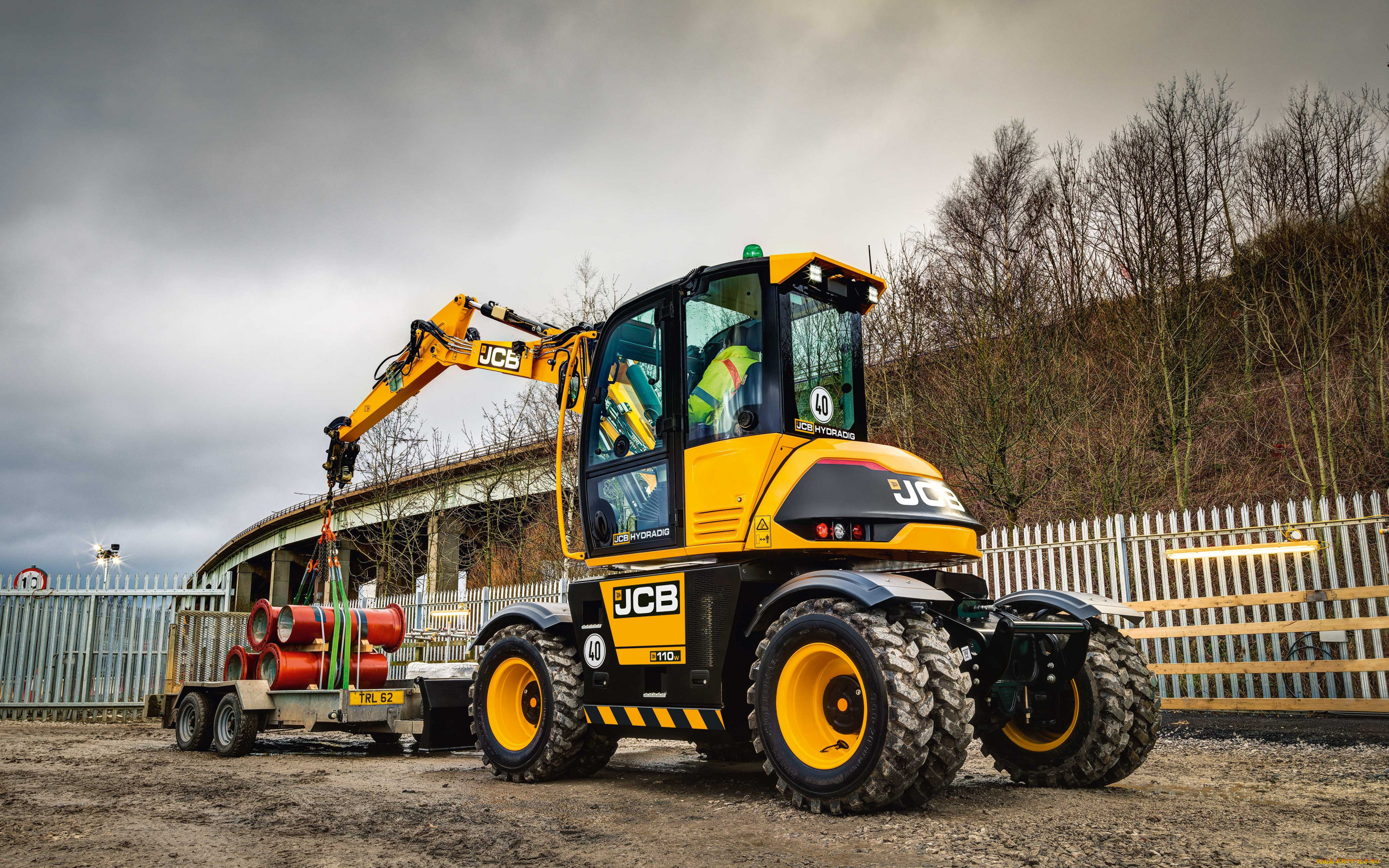 jcb, 110w, hydradig, техника, краны, jcb, 110w, hydradig, колесный, экскаватор, строительная, новый, погрузка, труб