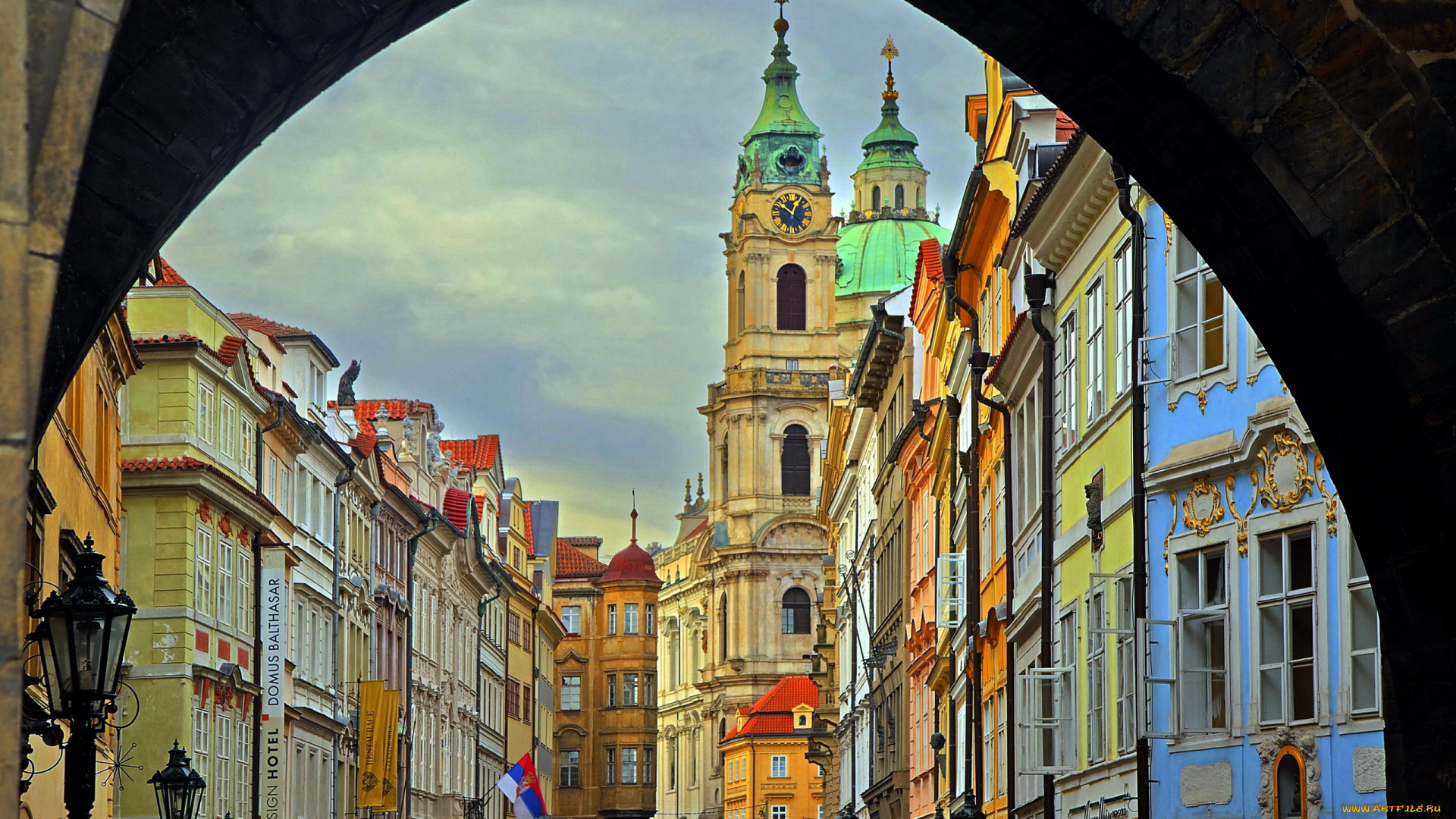 города, прага, , чехия, улица, башни