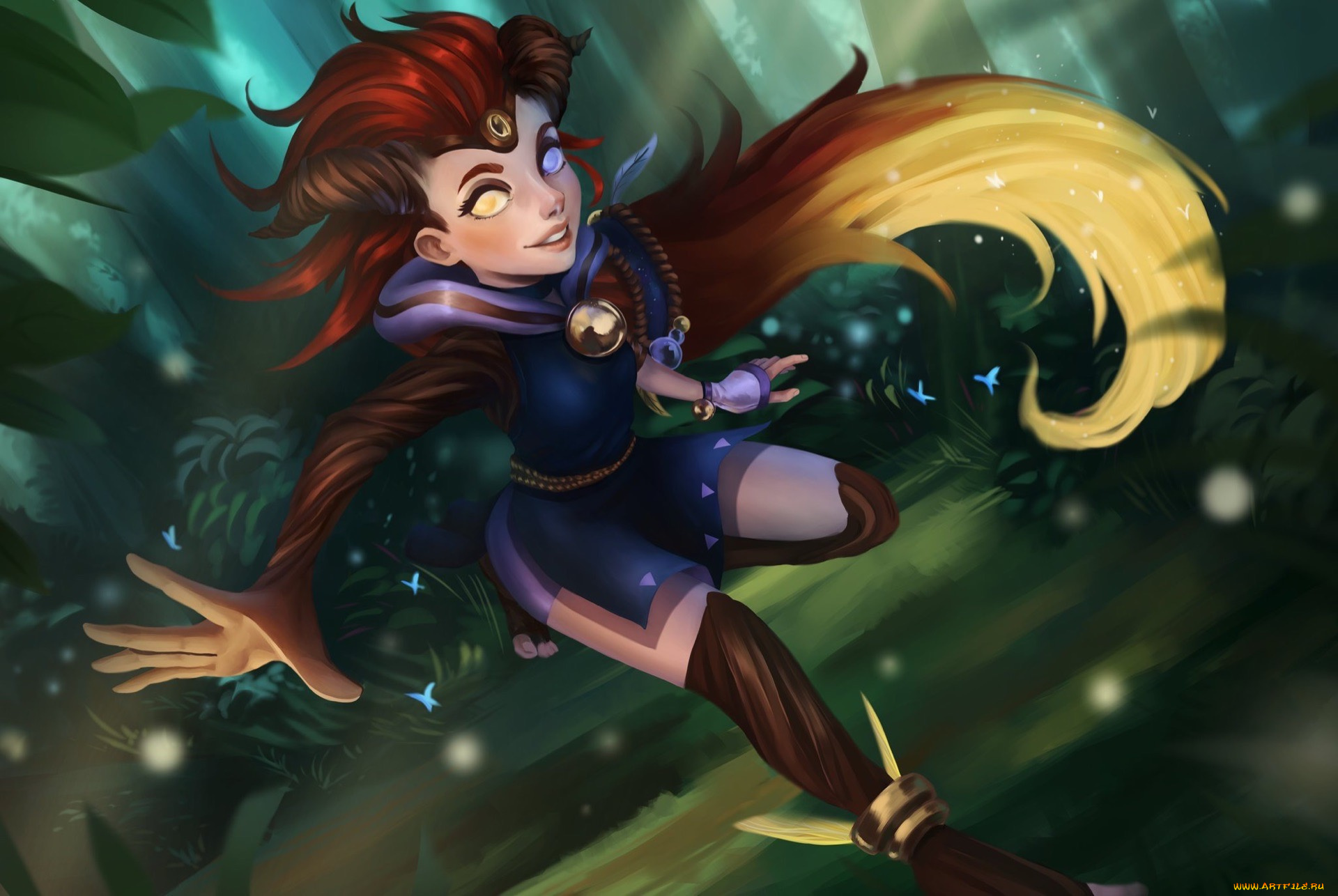 видео, игры, league, of, legends, zoe, лес