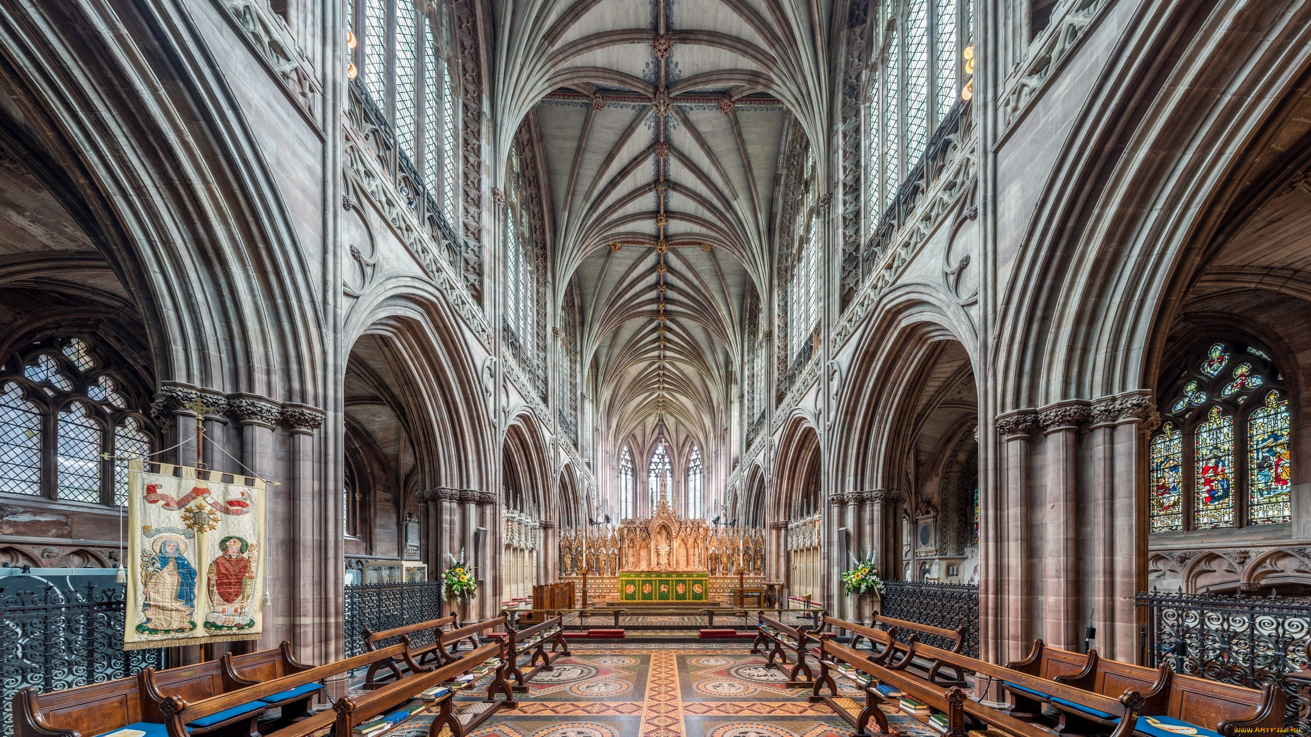 lichfield, staffordshire, england, интерьер, убранство, , роспись, храма