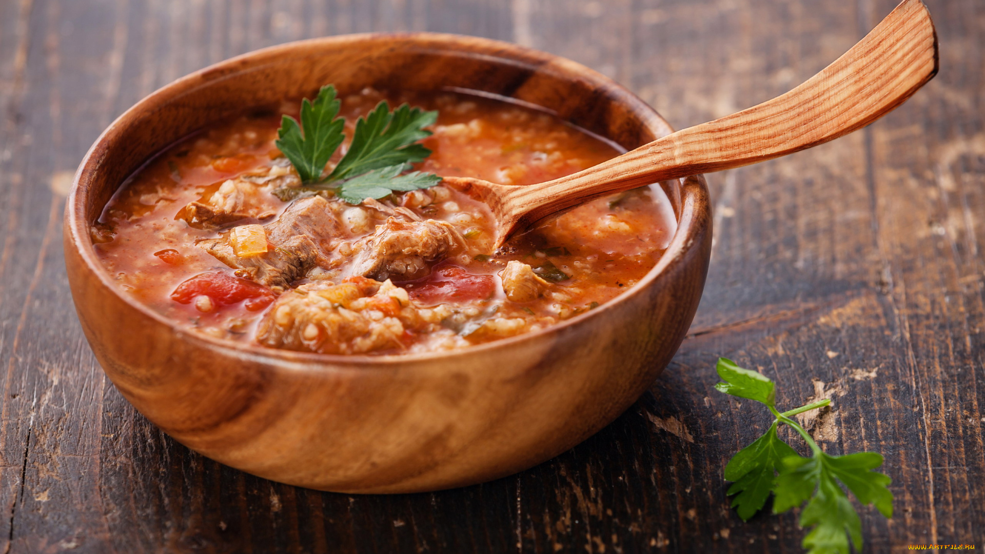 еда, первые, блюда, мясной, наваристый, суп, петрушка