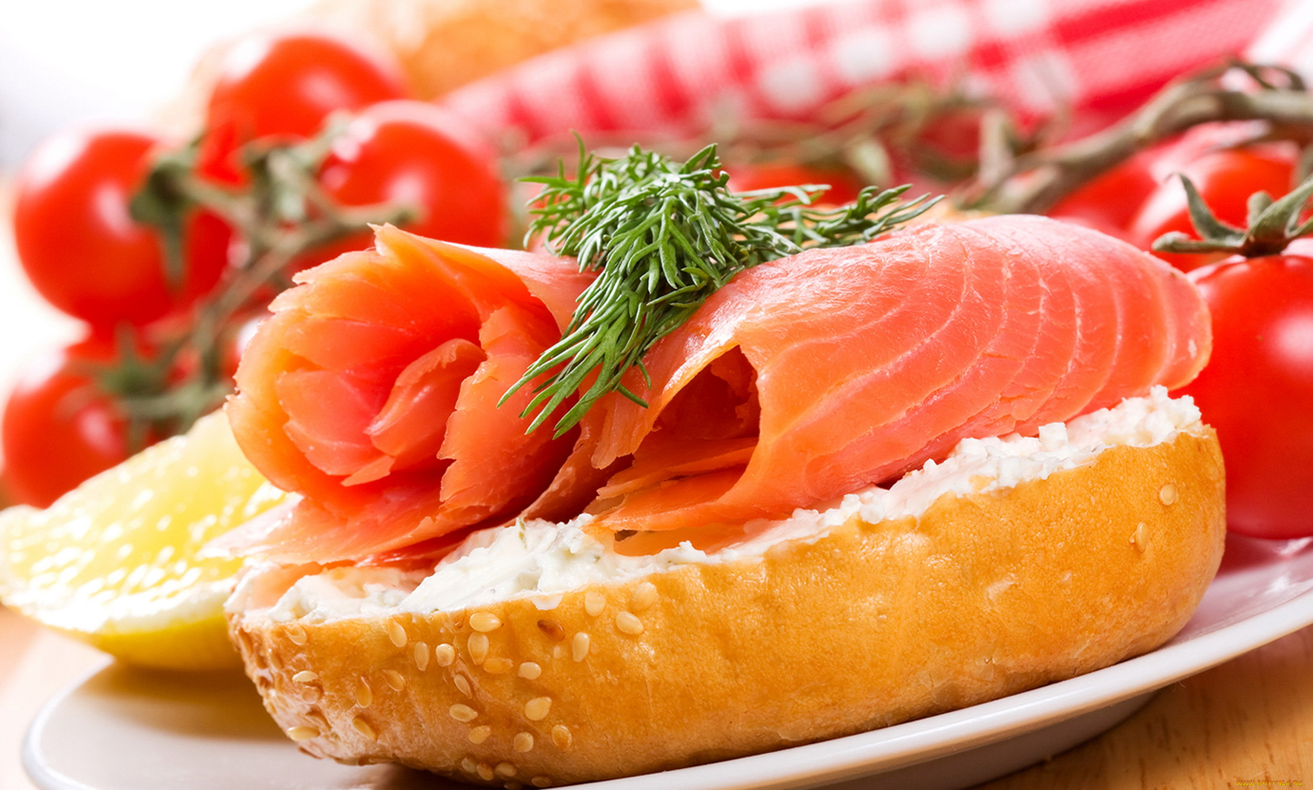 еда, бутерброды, , гамбургеры, , канапе, помидоры, бутерброд, укроп, форель