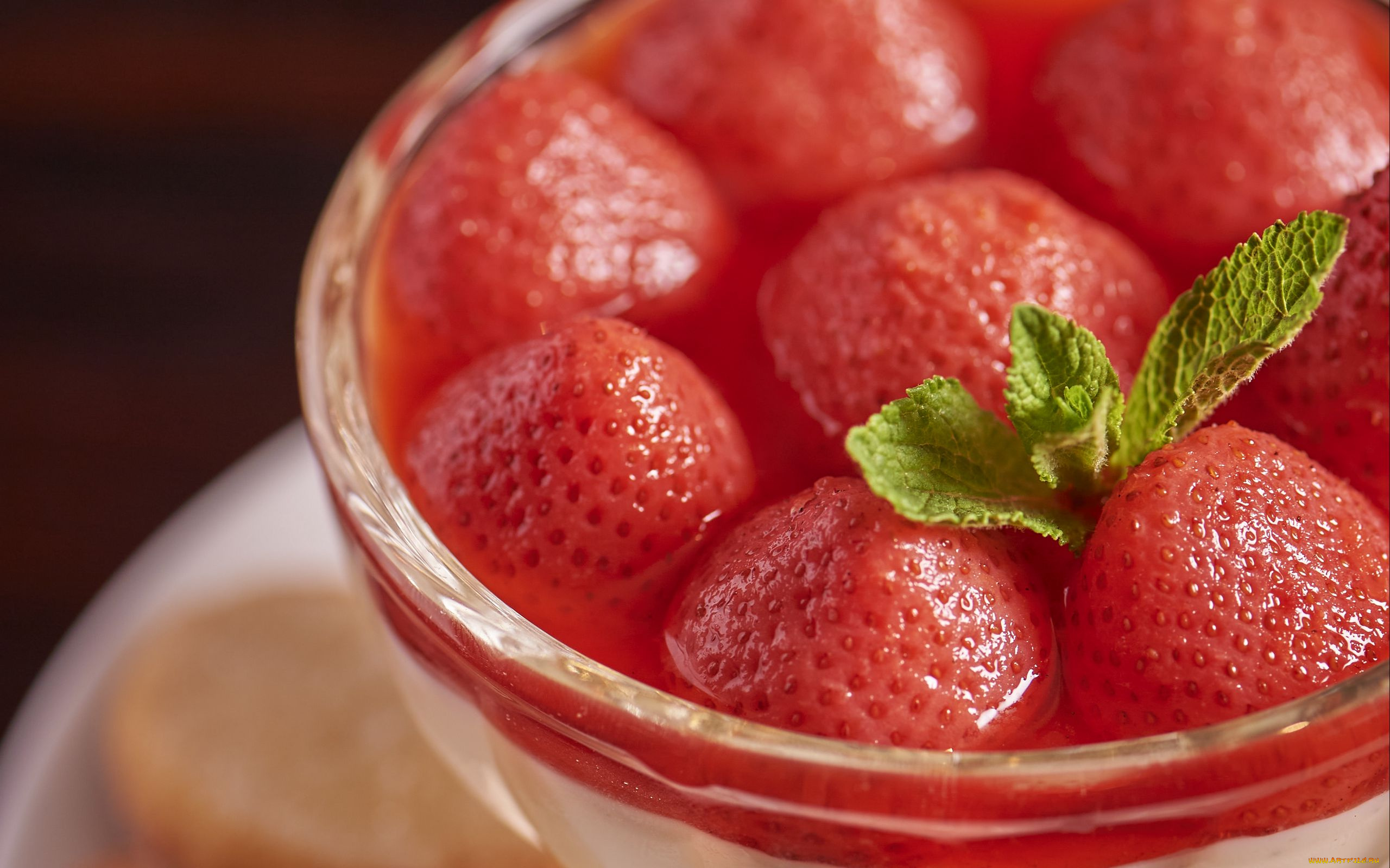 еда, клубника, , земляника, ягоды, крупная, мята