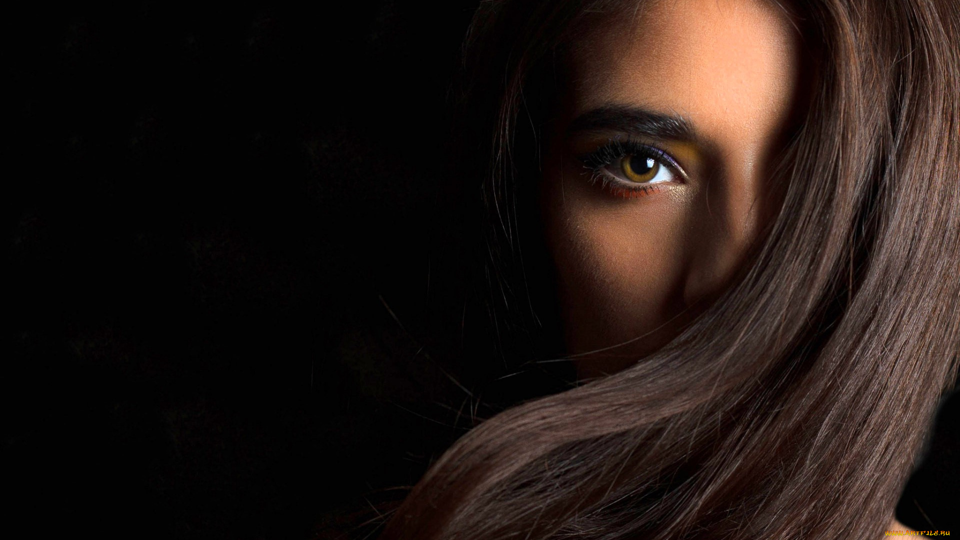 девушки, -, лица, , портреты, шатенка, лицо, глаз