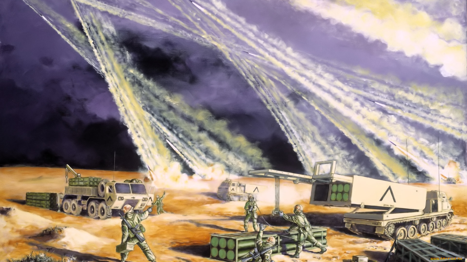 рисованное, армия, люди, техника