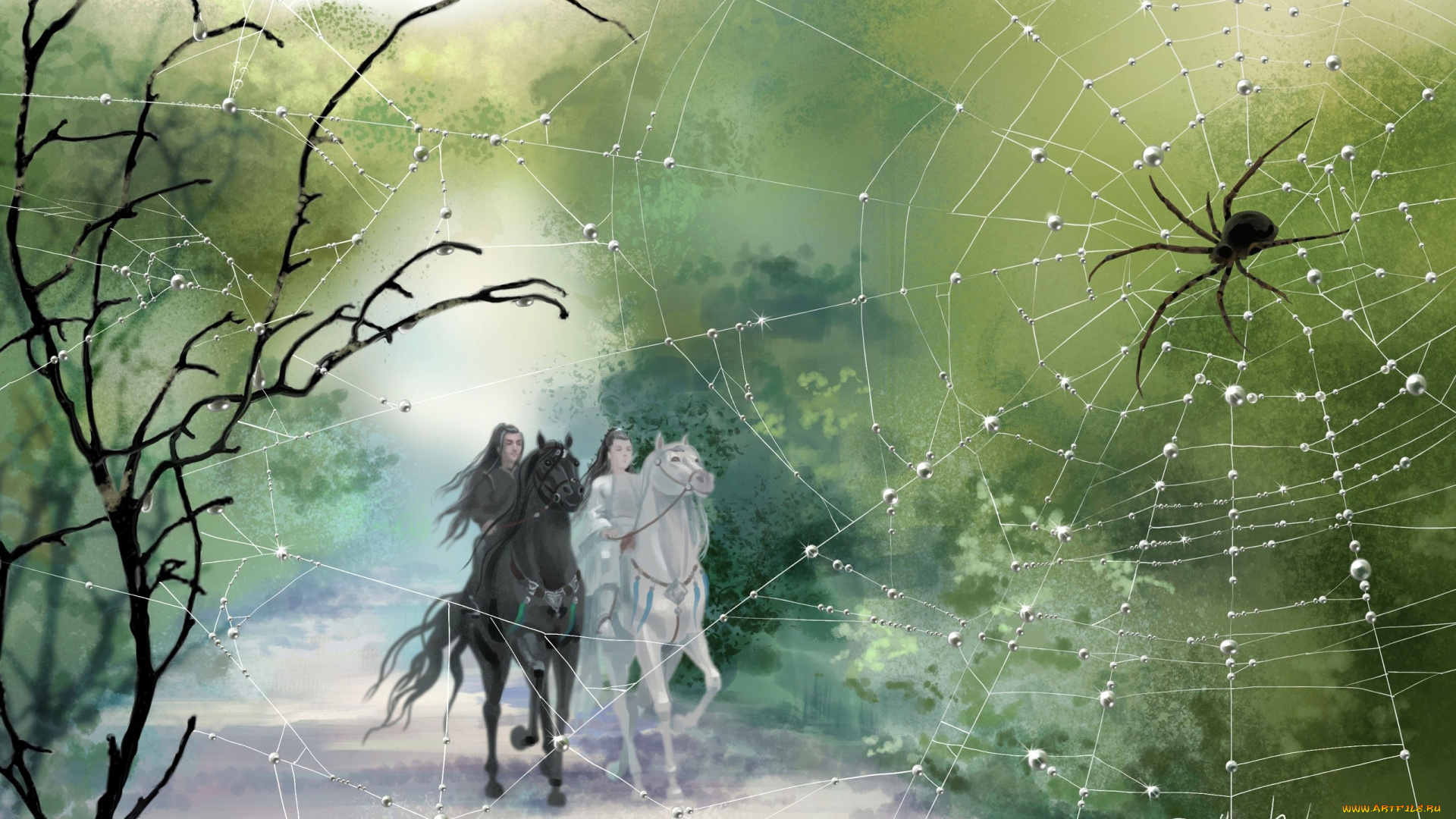 рисованное, кино, , мультфильмы, сюэ, ян, лань, ванцзи, лошади, паук, паутина