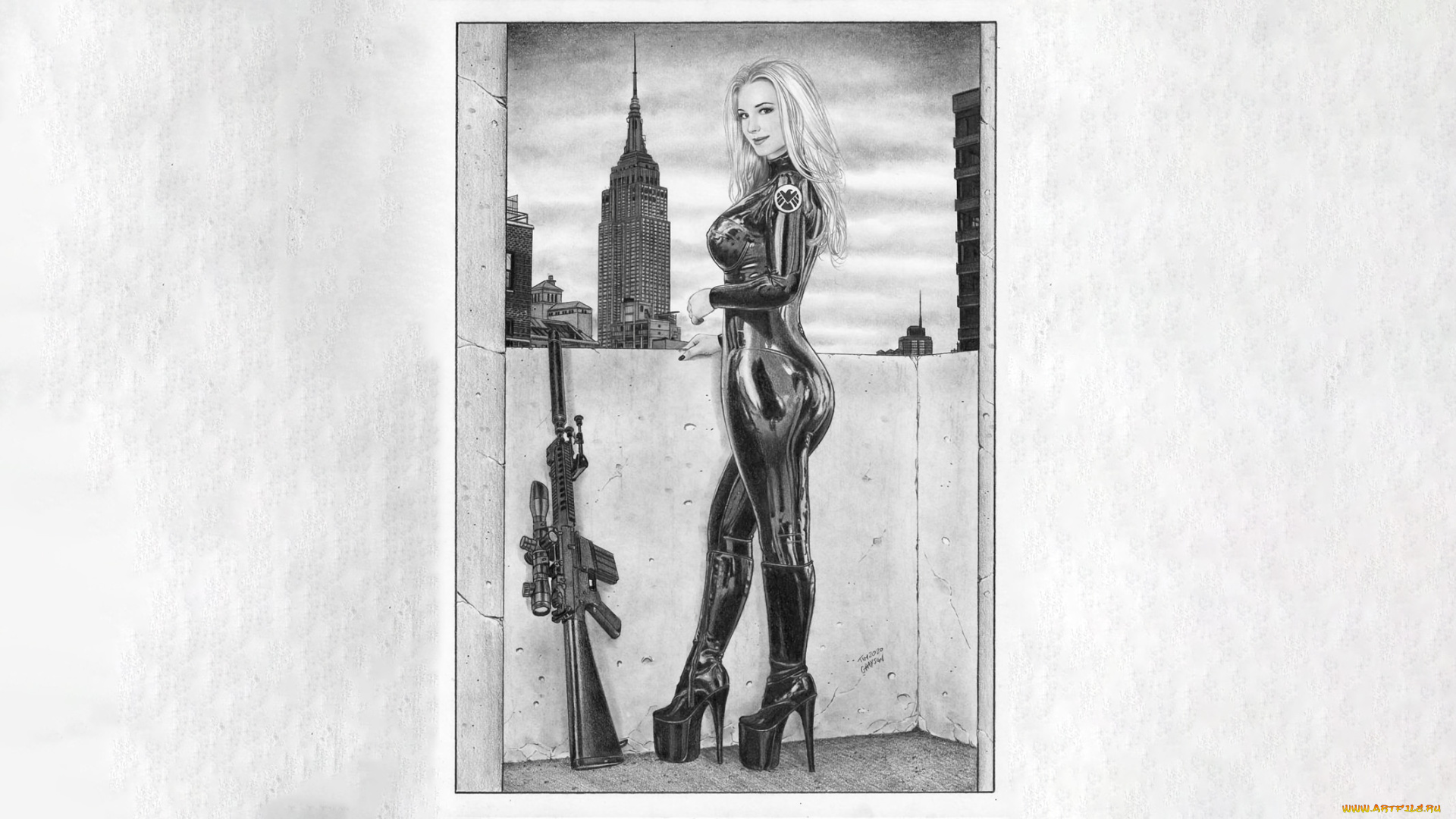 рисованное, комиксы, красивая, девушка