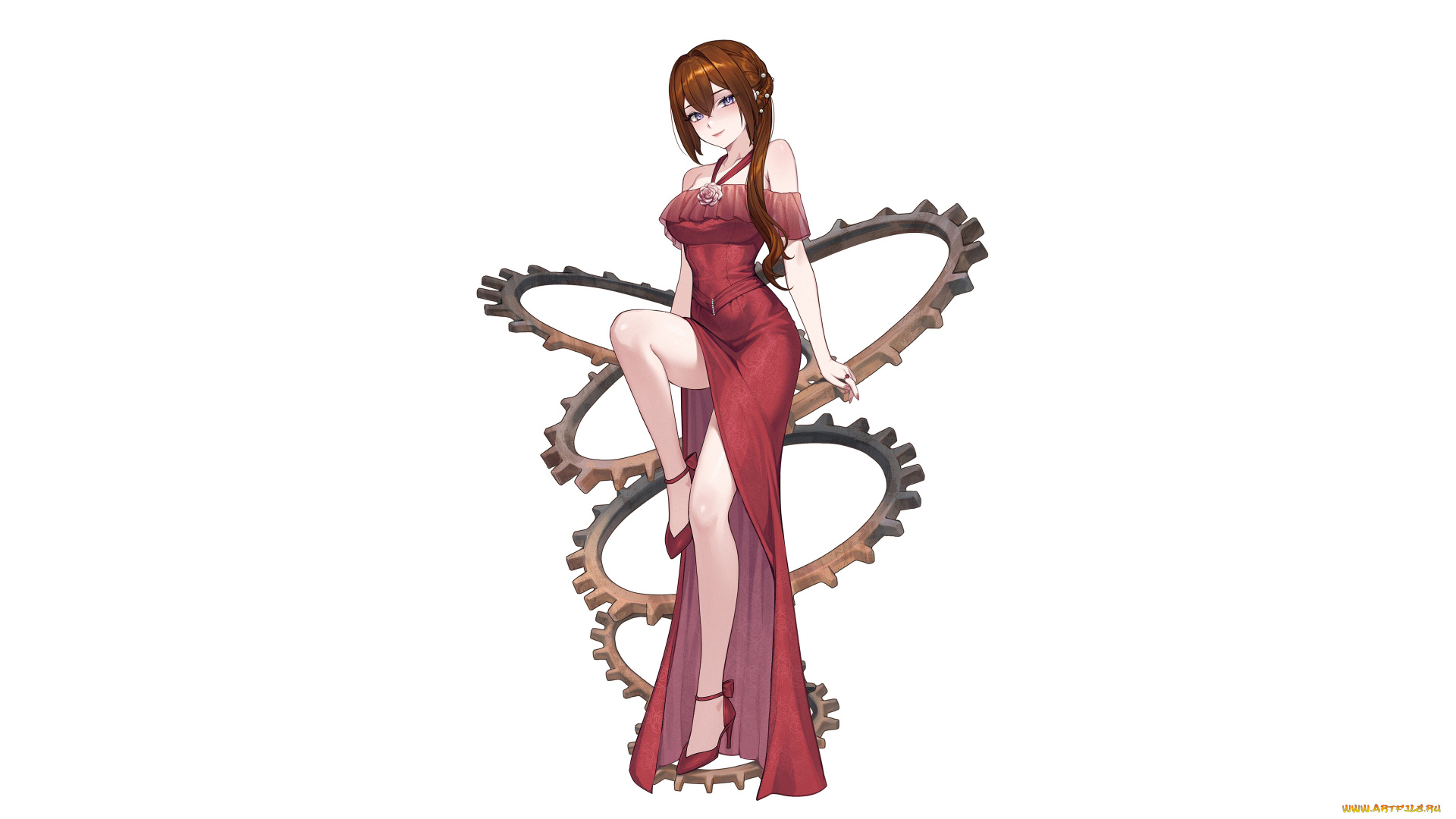 рисованное, люди, красивая, девушка