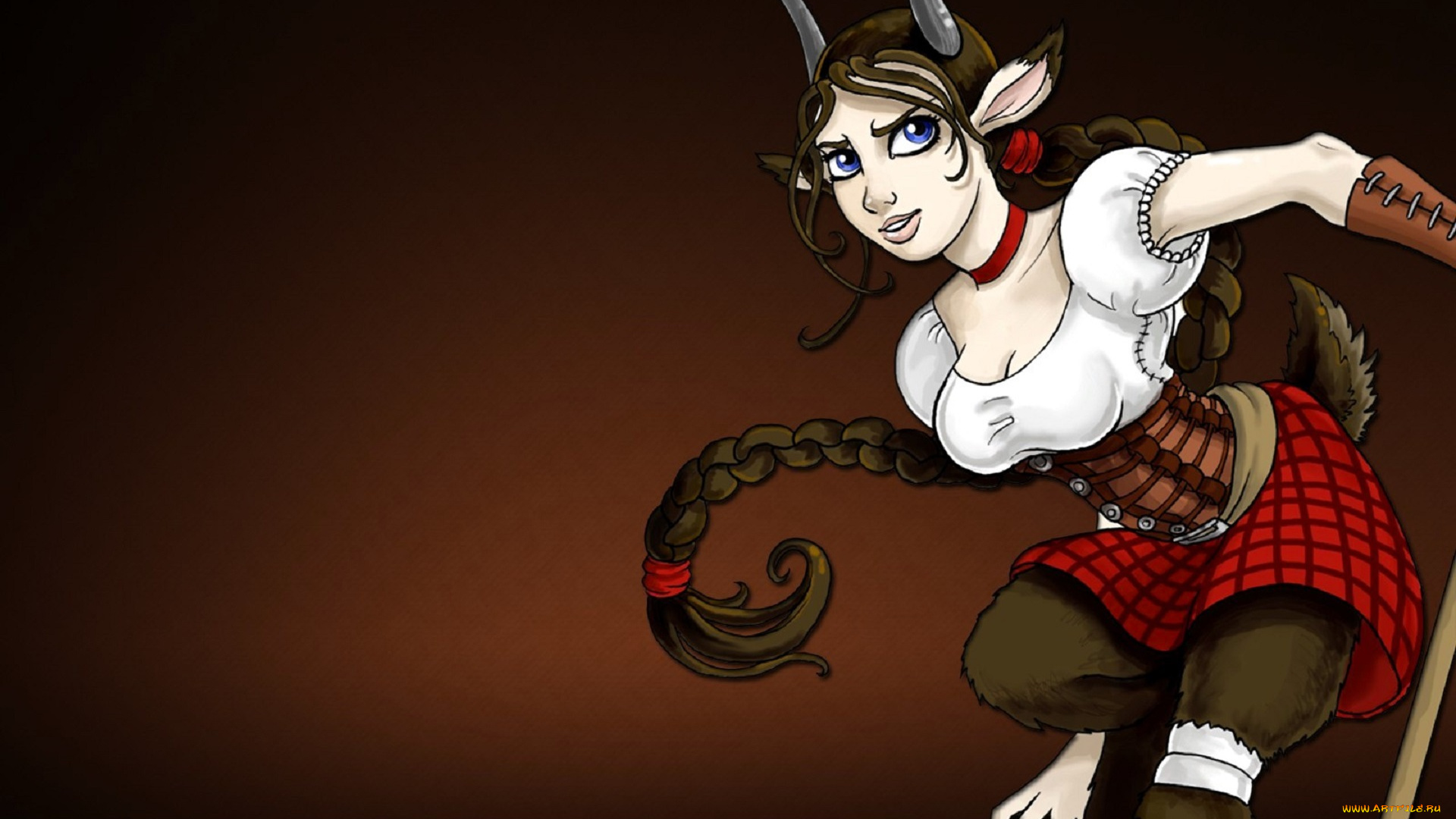 видео, игры, twin, skies, девушка, демон, рога, коса